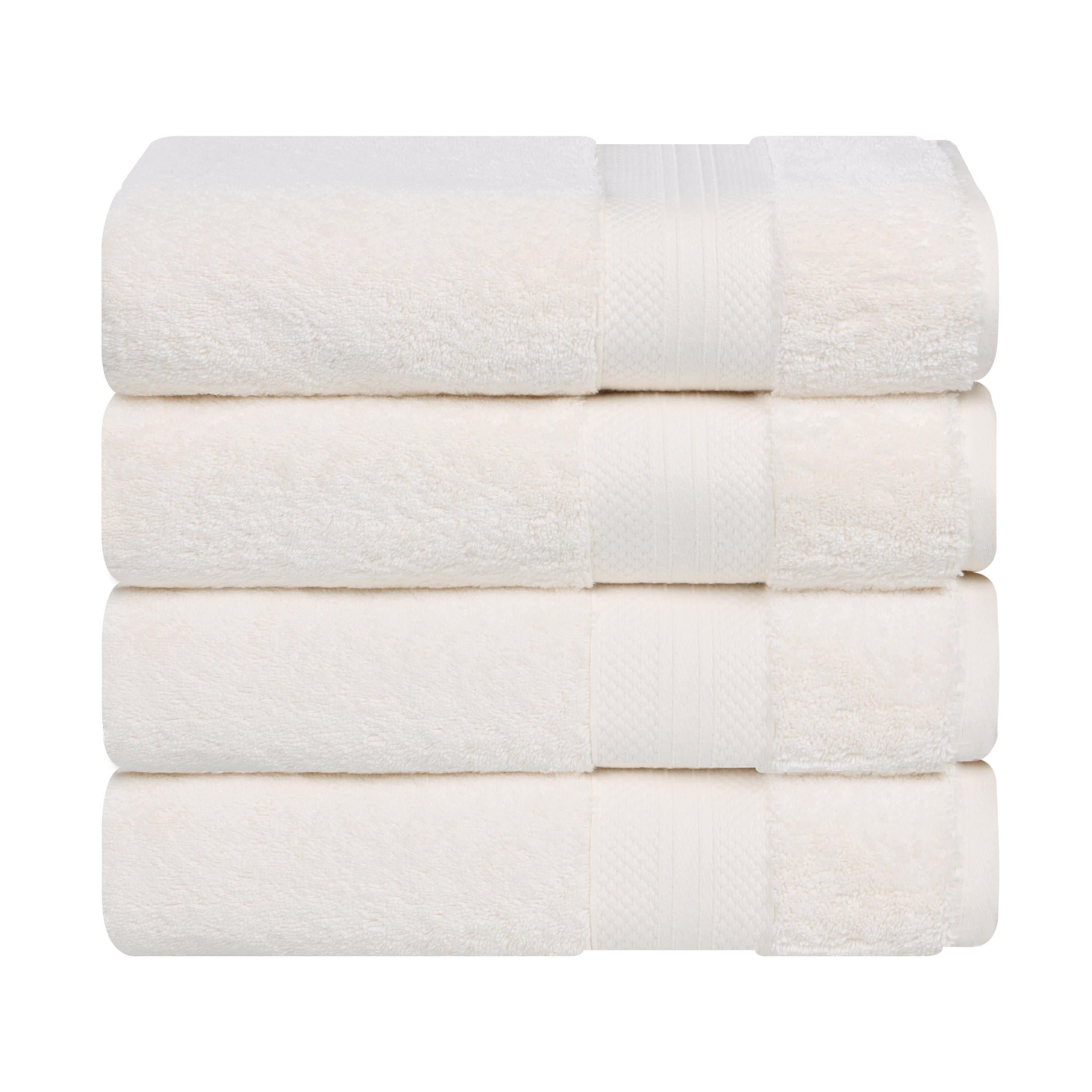 Aria Turkish Cotton Solid Heavyweight Plush Bath Towel Set of 4 - Bath Towel by Superior Brand