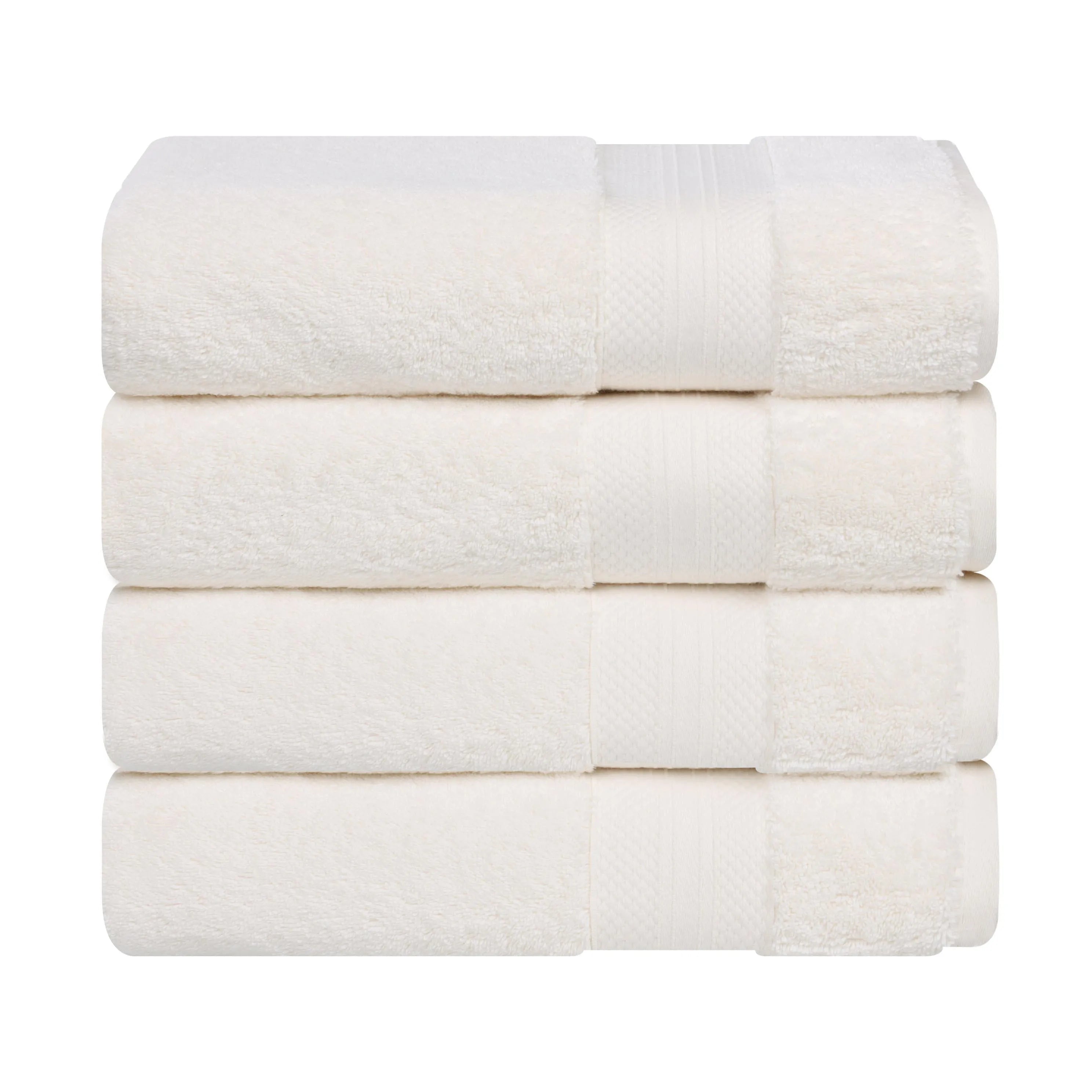 Aria Turkish Cotton Solid Heavyweight Plush Bath Towel Set of 4 - Bath Towel by Superior Brand