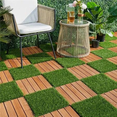 Artificial Grass Area Rug Lawn Turf Indoor Outdoor Rugs, Set of 6 - Rugs by Superior