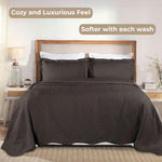 Aspen Cotton Blend Jacquard Floral Scalloped Edge Bedspread Set - Bedspread by Superior