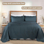 Aspen Cotton Blend Jacquard Floral Scalloped Edge Bedspread Set - Bedspread by Superior