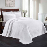 Aspen Cotton Blend Jacquard Floral Scalloped Edge Bedspread Set - Bedspread by Superior