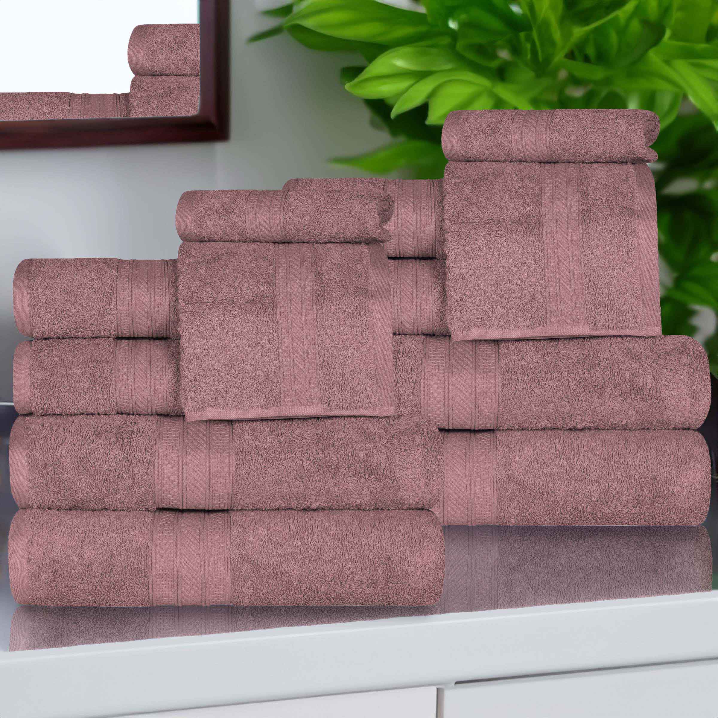 Atlas Cotton Plush Absorbent Heavyweight 12 Piece Assorted Towel Set - Towel Set by Superior