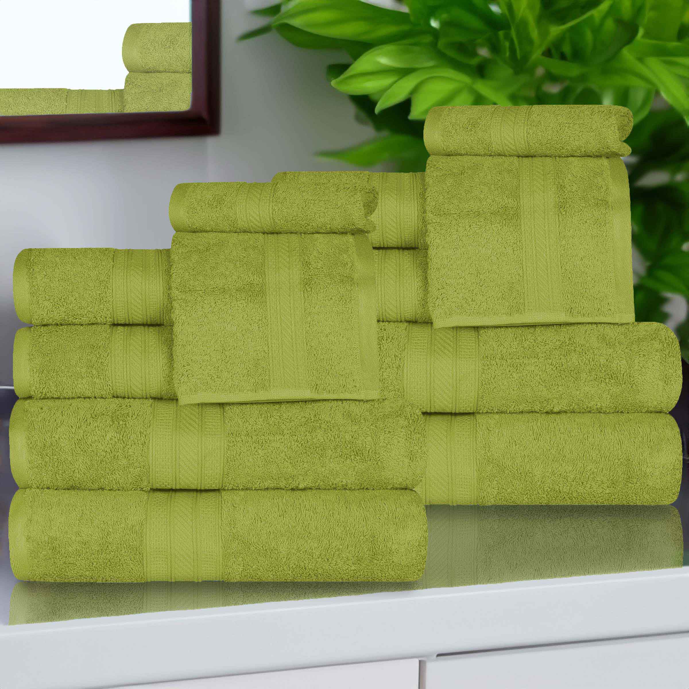 Atlas Cotton Plush Absorbent Heavyweight 12 Piece Assorted Towel Set - Towel Set by Superior