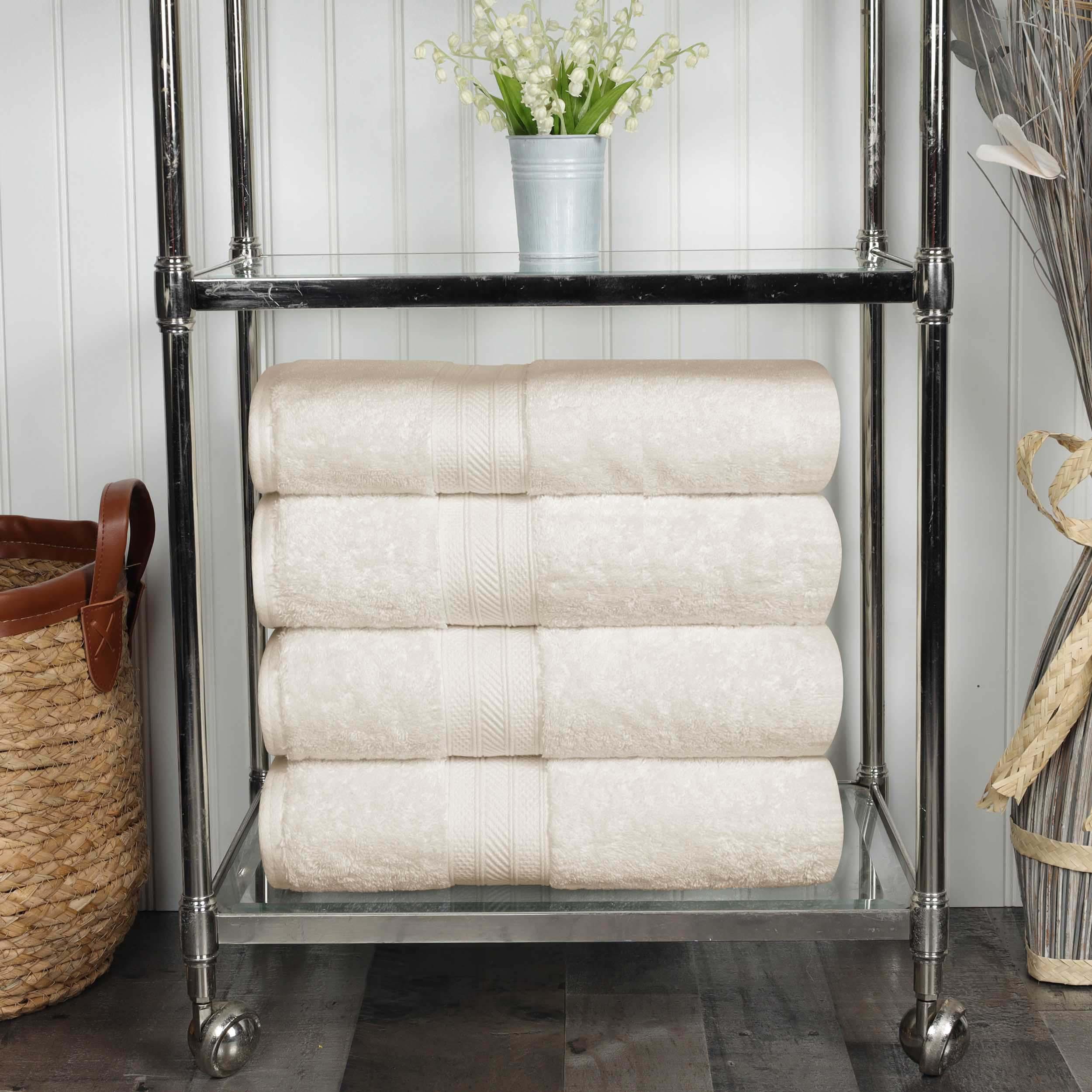Cotton Plush Heavyweight Bath Towel Set of 4 - Bath Towel by Superior Brand
