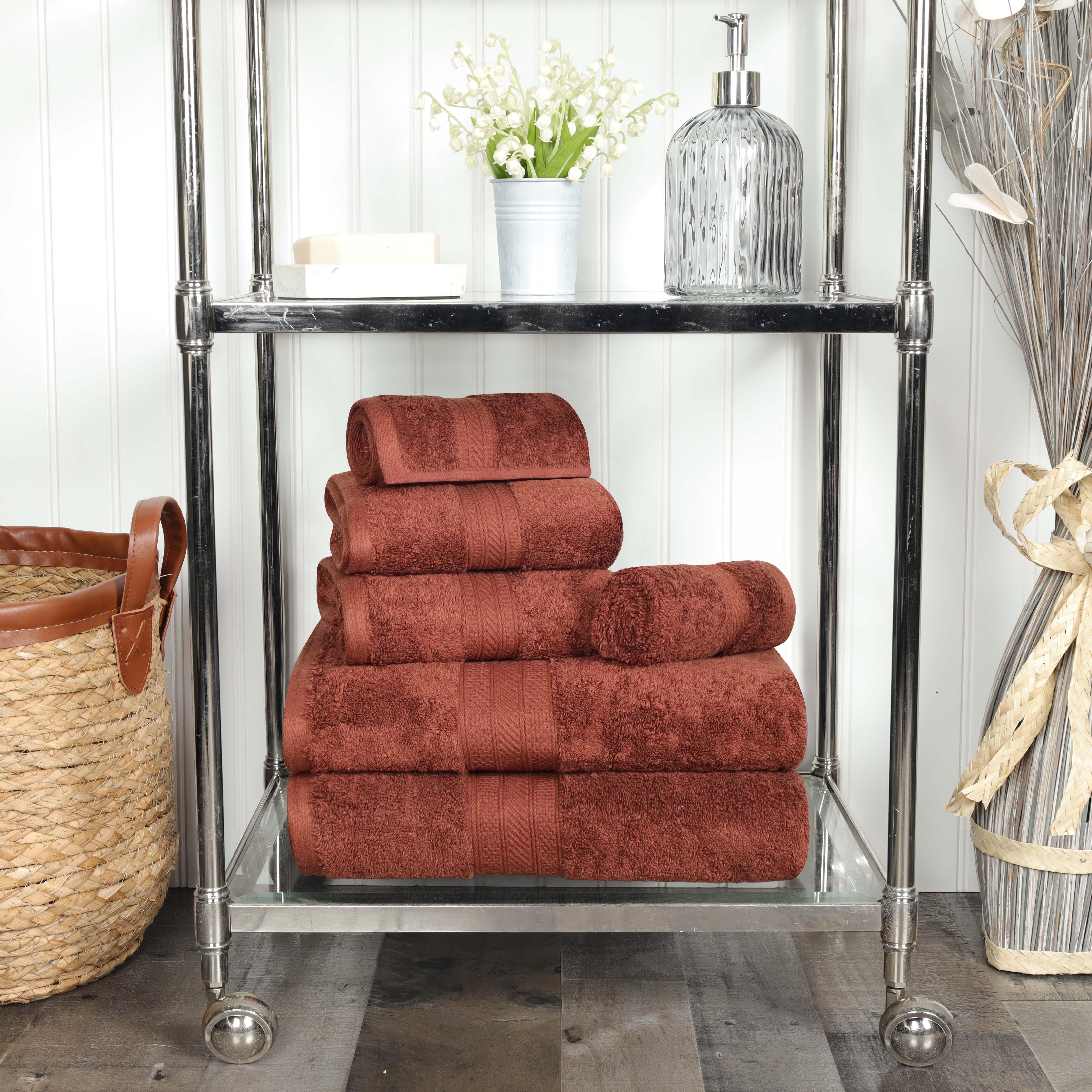 Atlas Cotton Plush Absorbent Heavyweight 6 Piece Towel Set - Towel Set by Superior Brand