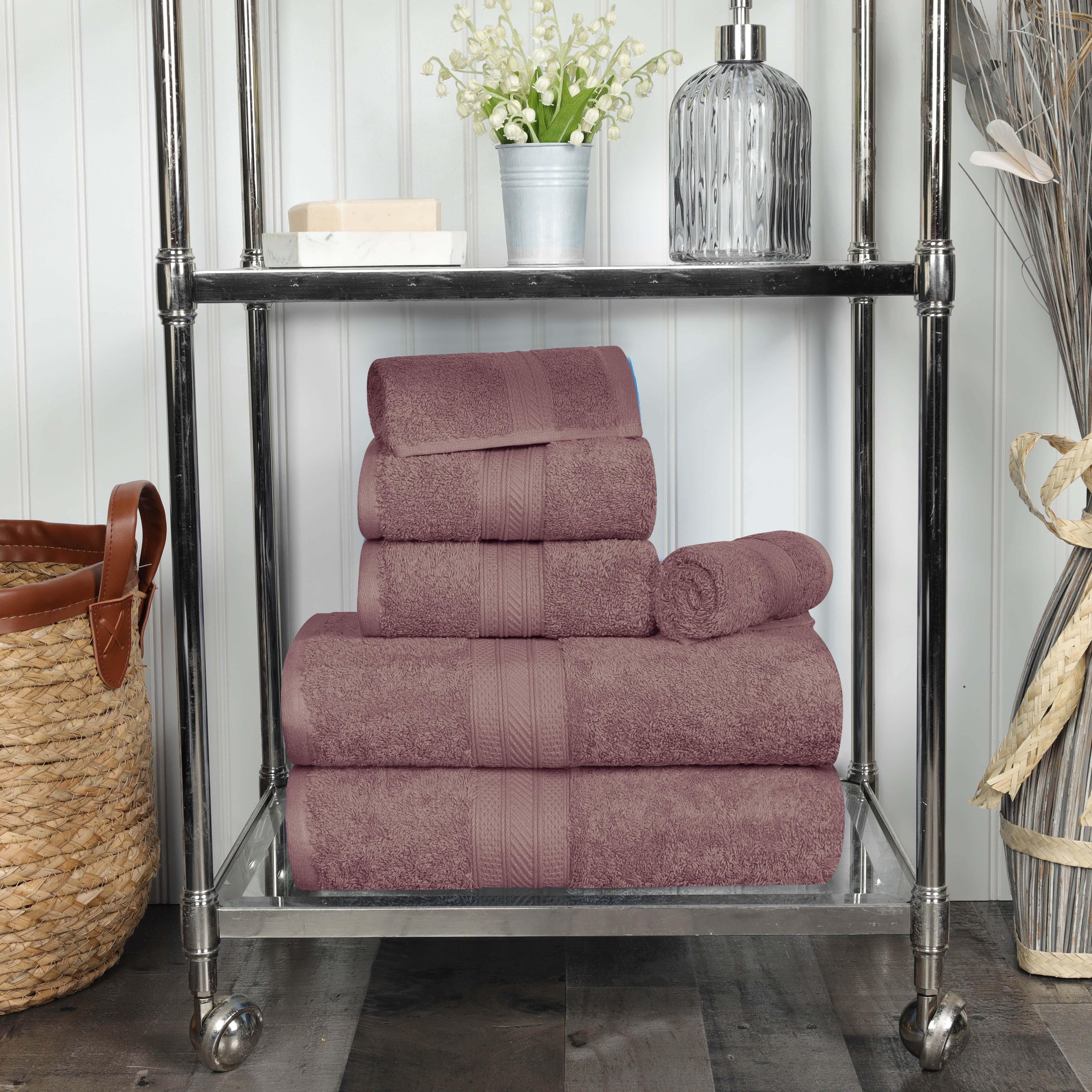 Atlas Cotton Plush Absorbent Heavyweight 6 Piece Towel Set - Towel Set by Superior Brand