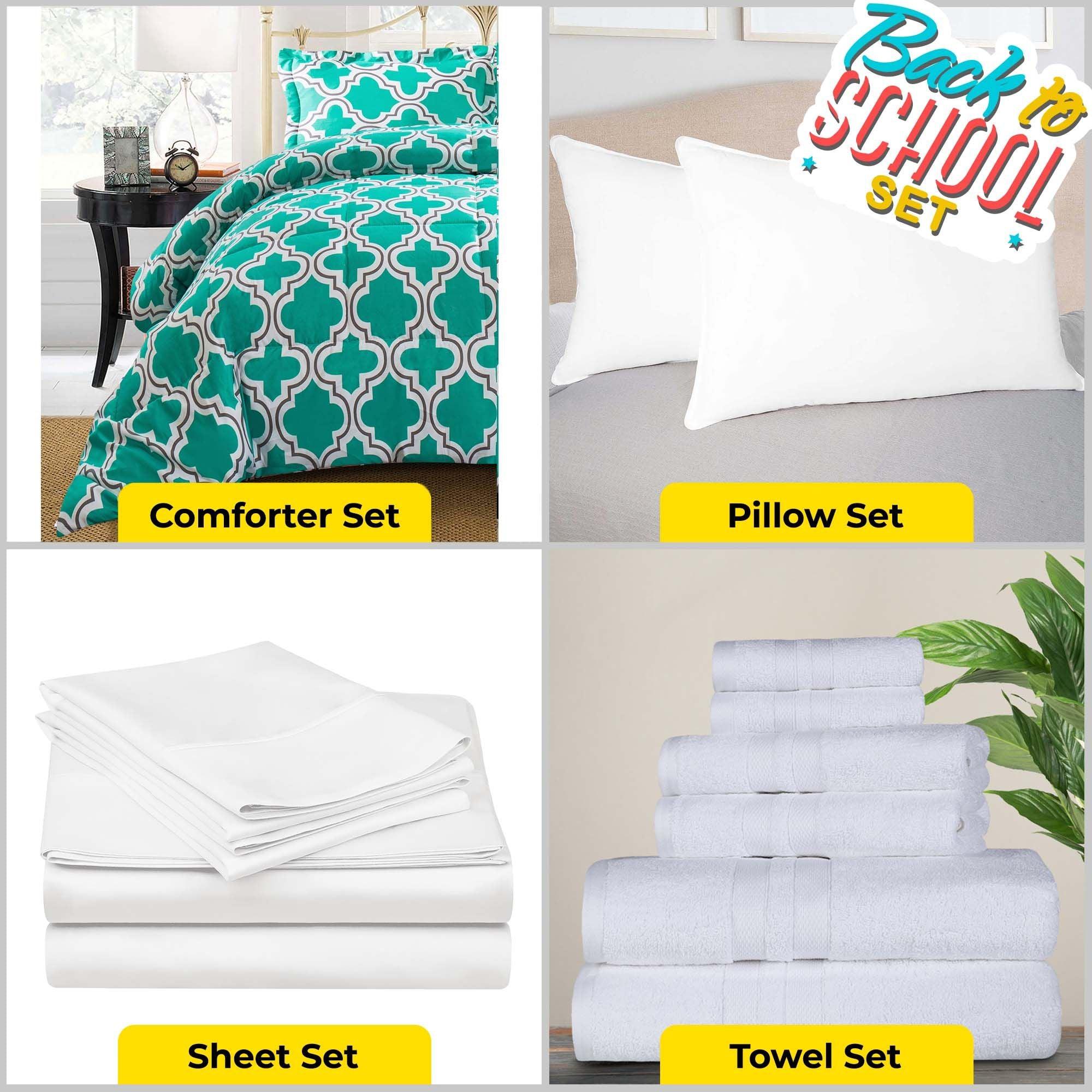 Superior Back To School Kit, Dorm Basics, Twin/ Twin XL, Teal - Back To School Kit by Superior Brand