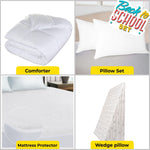 Basics Bedroom Set Comforter Mattress Wedge Pillow, Full/ Queen White - by Superior