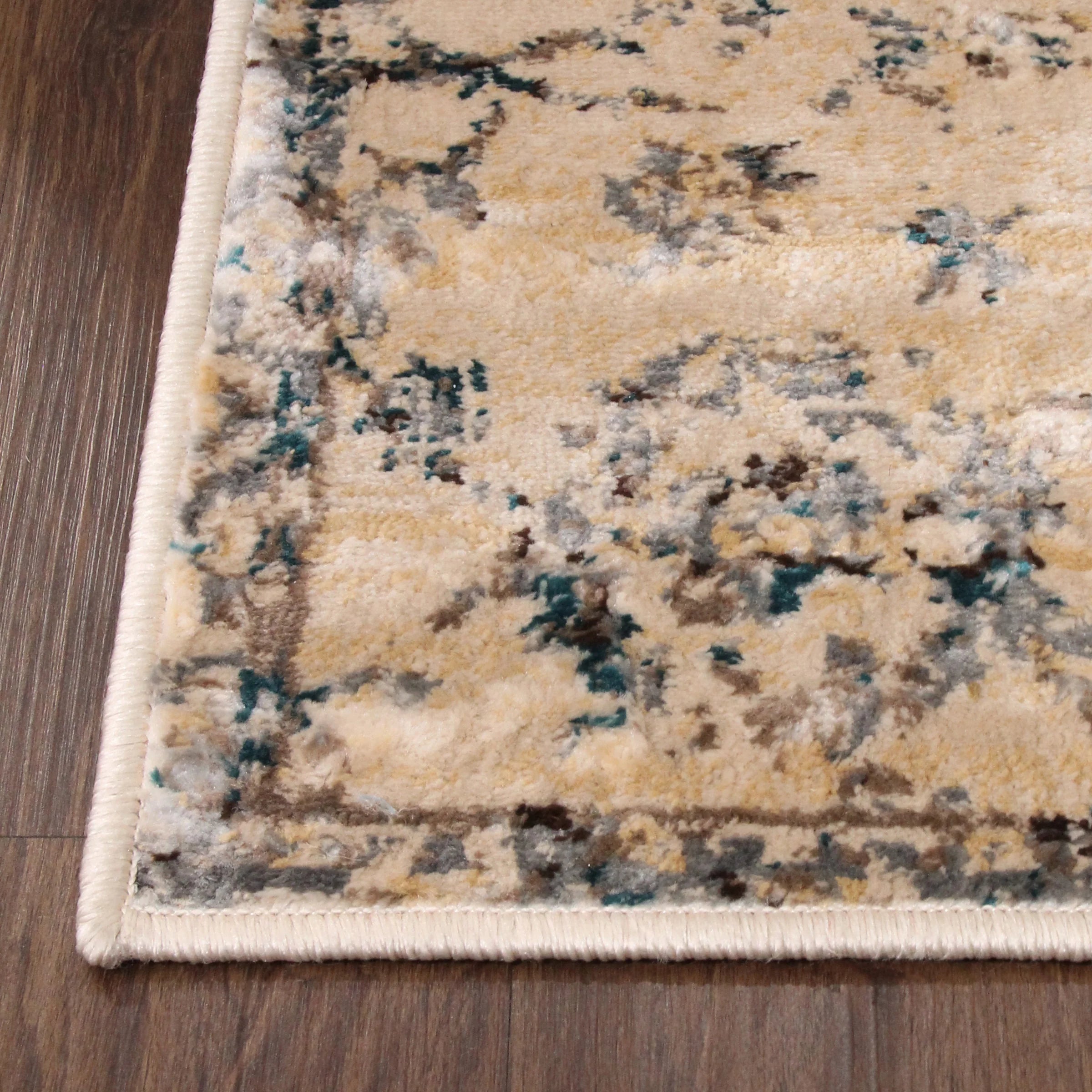 Basilio Modern Farmhouse Distressed Medallion Indoor Area Rug - Rugs by Superior