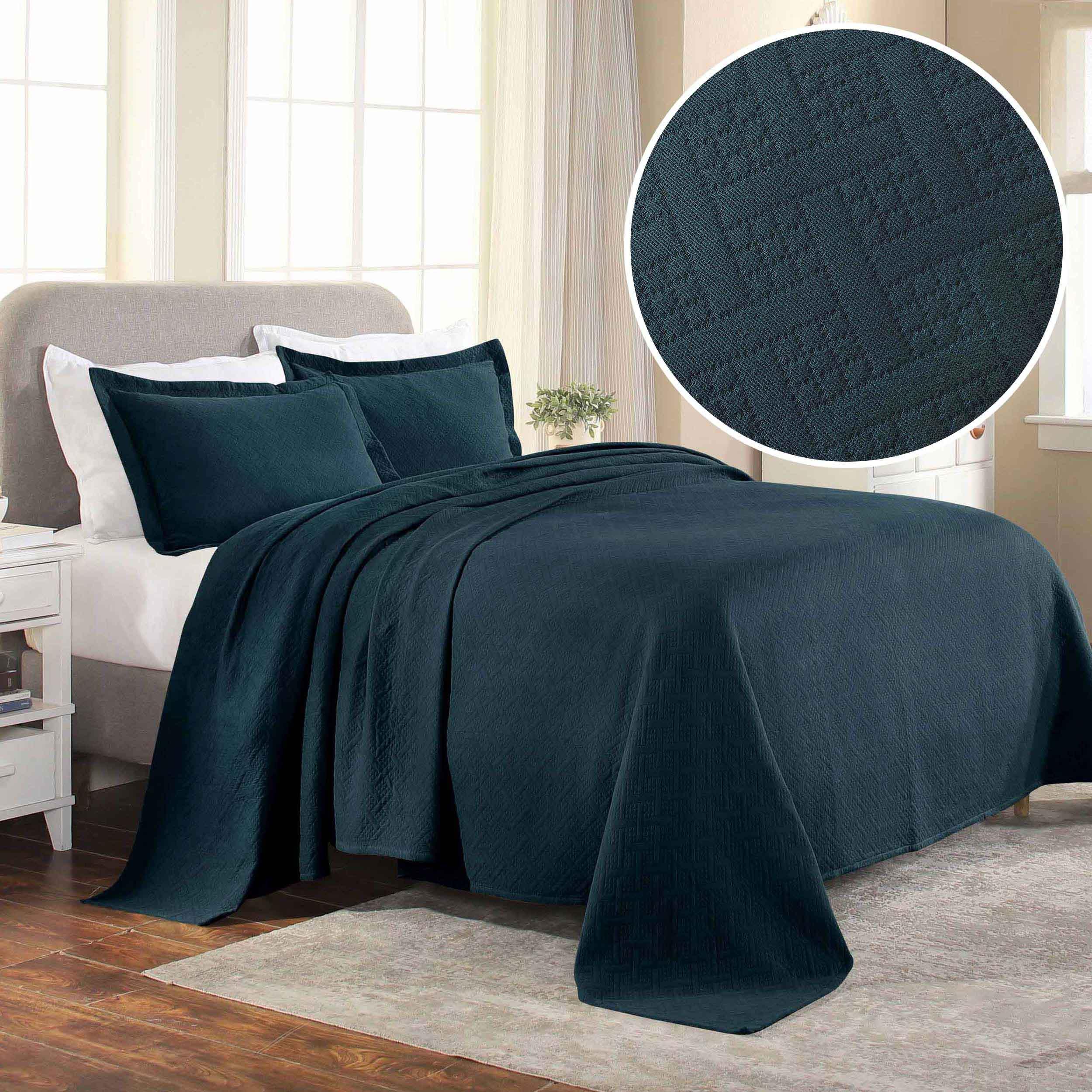 Basket Weave Matelasse Cotton Bedspread Set - Bedspread by Superior Brand