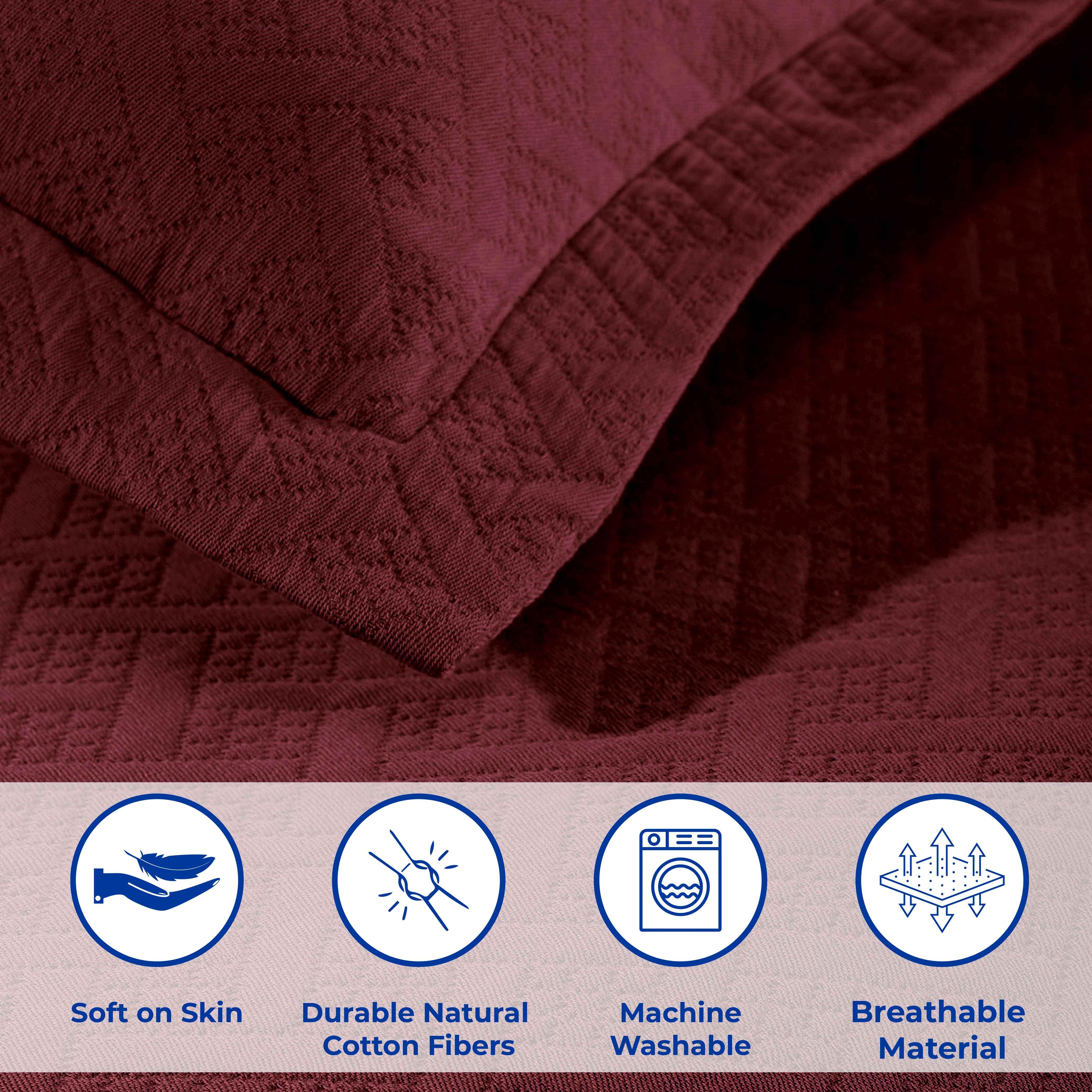 Basket Weave Matelasse Cotton Bedspread Set - Bedspread by Superior