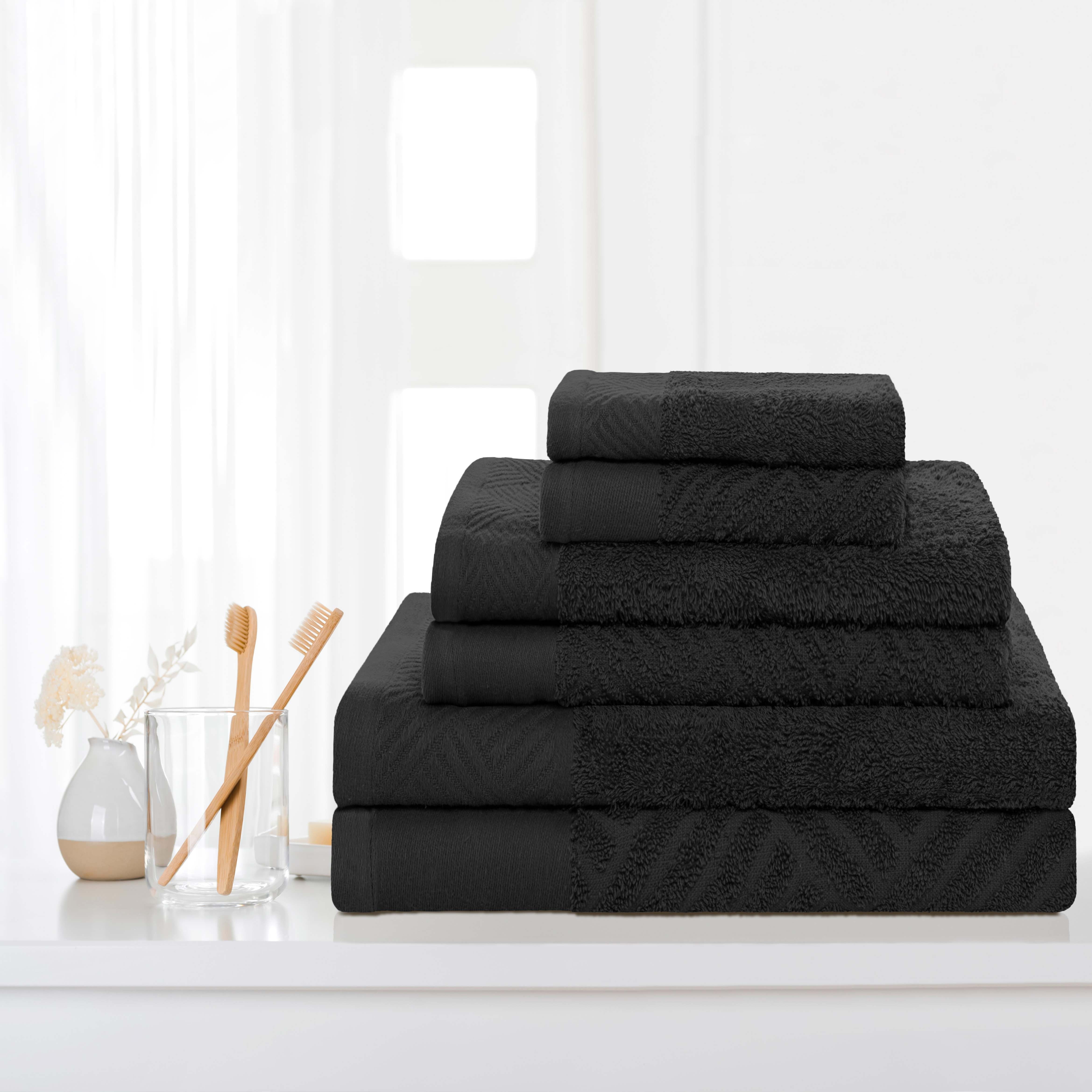 Egyptian Cotton Basketweave Towel Set 6 Piece - Egyptian Cotton Towel Set by Superior Brand