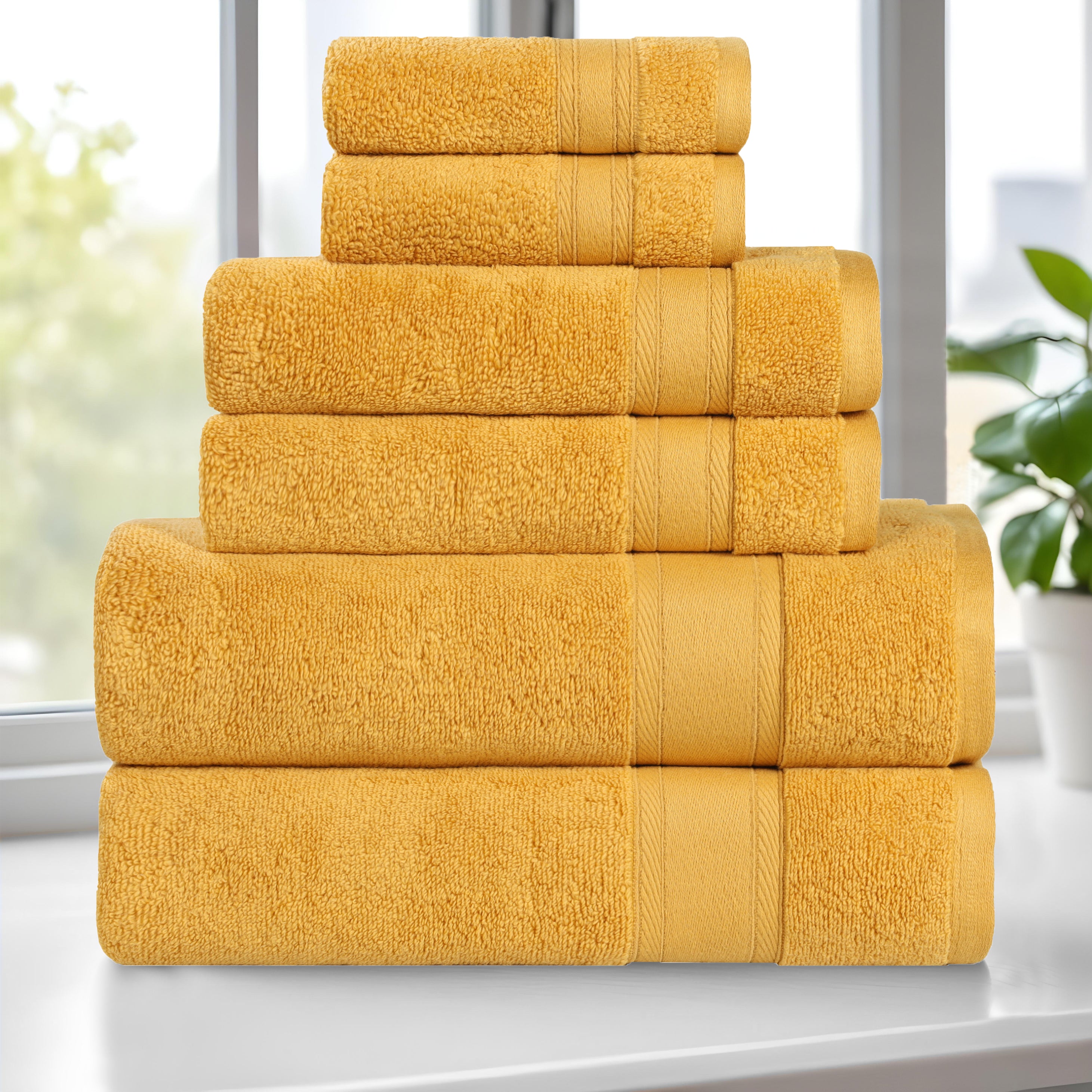 Zero Twist Cotton Towel Set 6-Piece - Belmont - Towel Set by Superior Brand