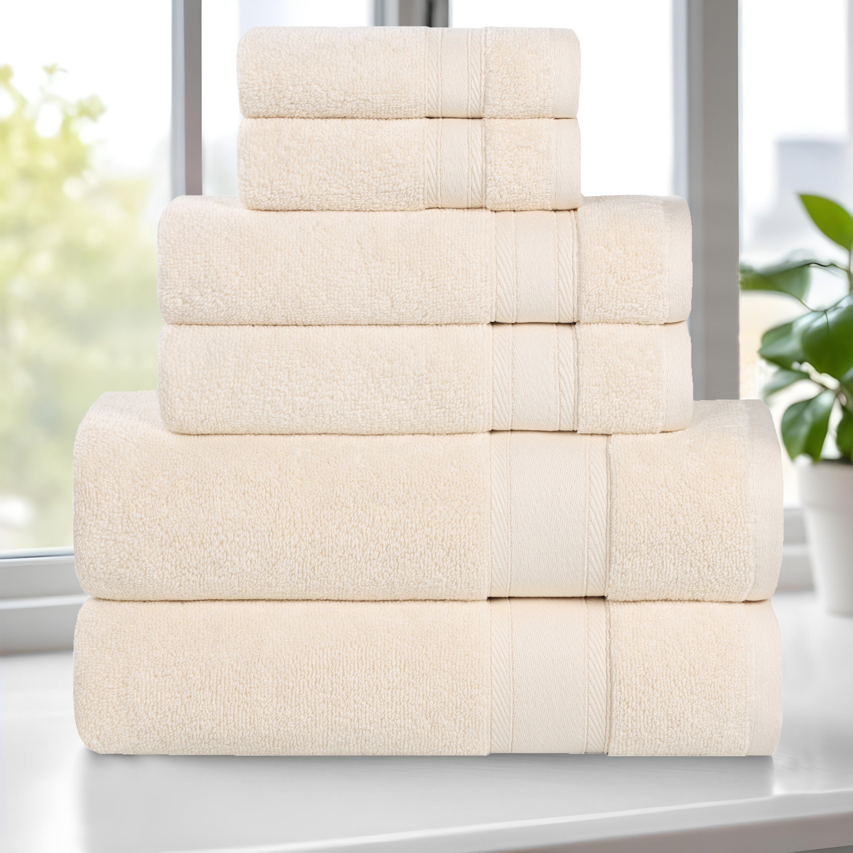 Zero Twist Cotton Towel Set 6-Piece - Belmont - Towel Set by Superior Brand