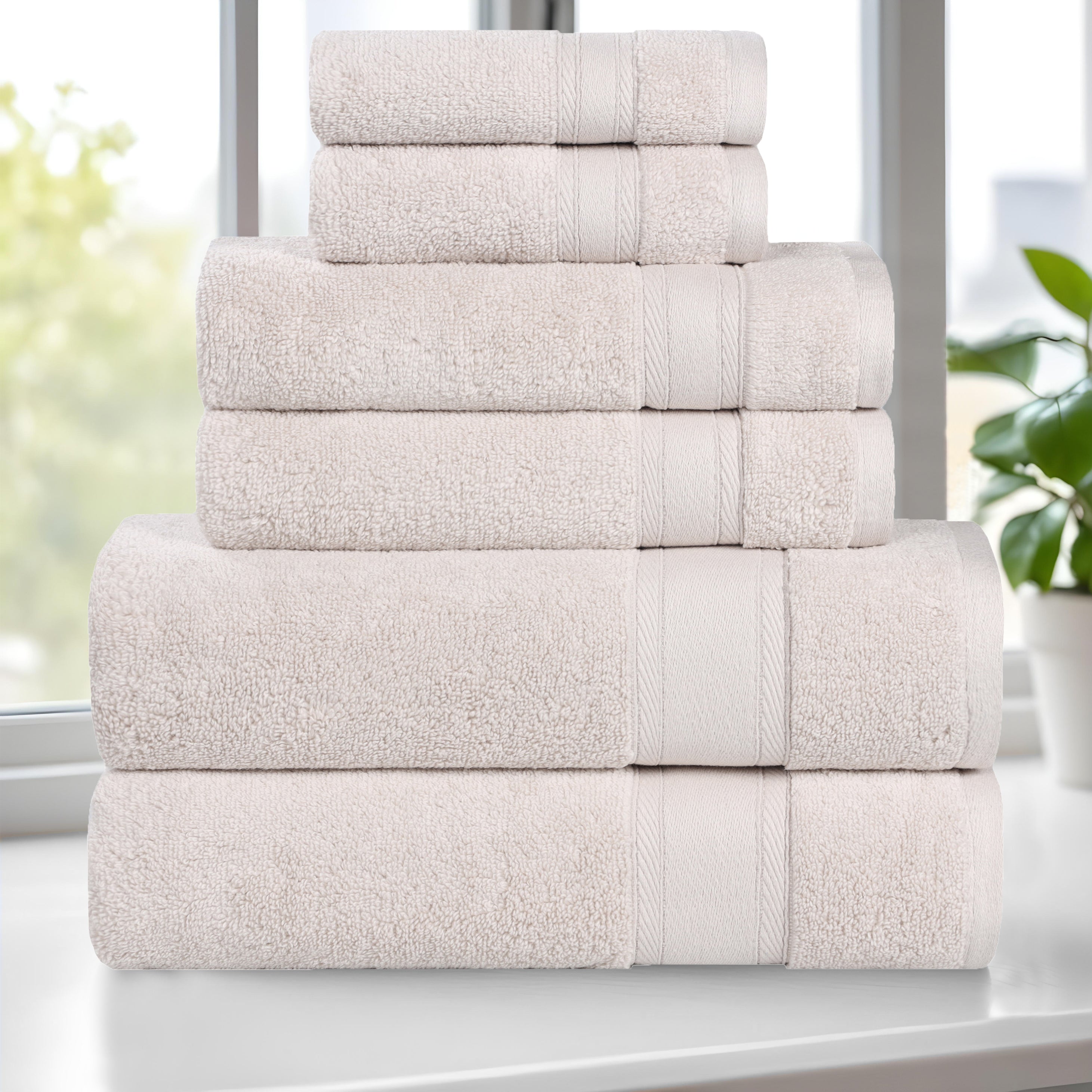 Zero Twist Cotton Towel Set 6-Piece - Belmont - Towel Set by Superior Brand