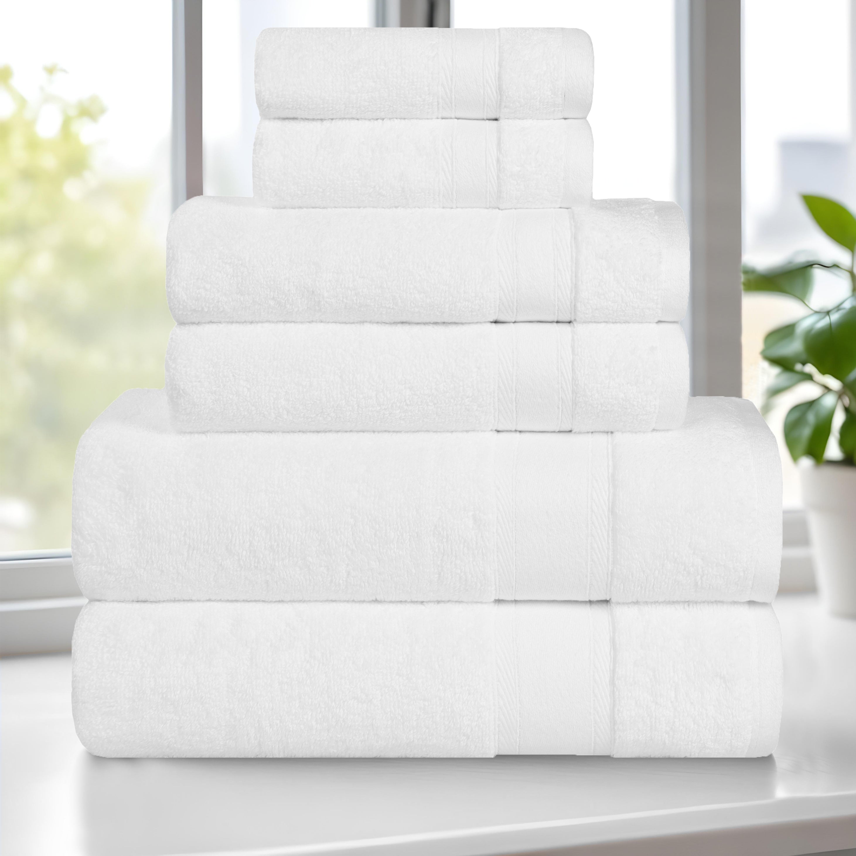 Zero Twist Cotton Towel Set 6-Piece - Belmont - Towel Set by Superior Brand