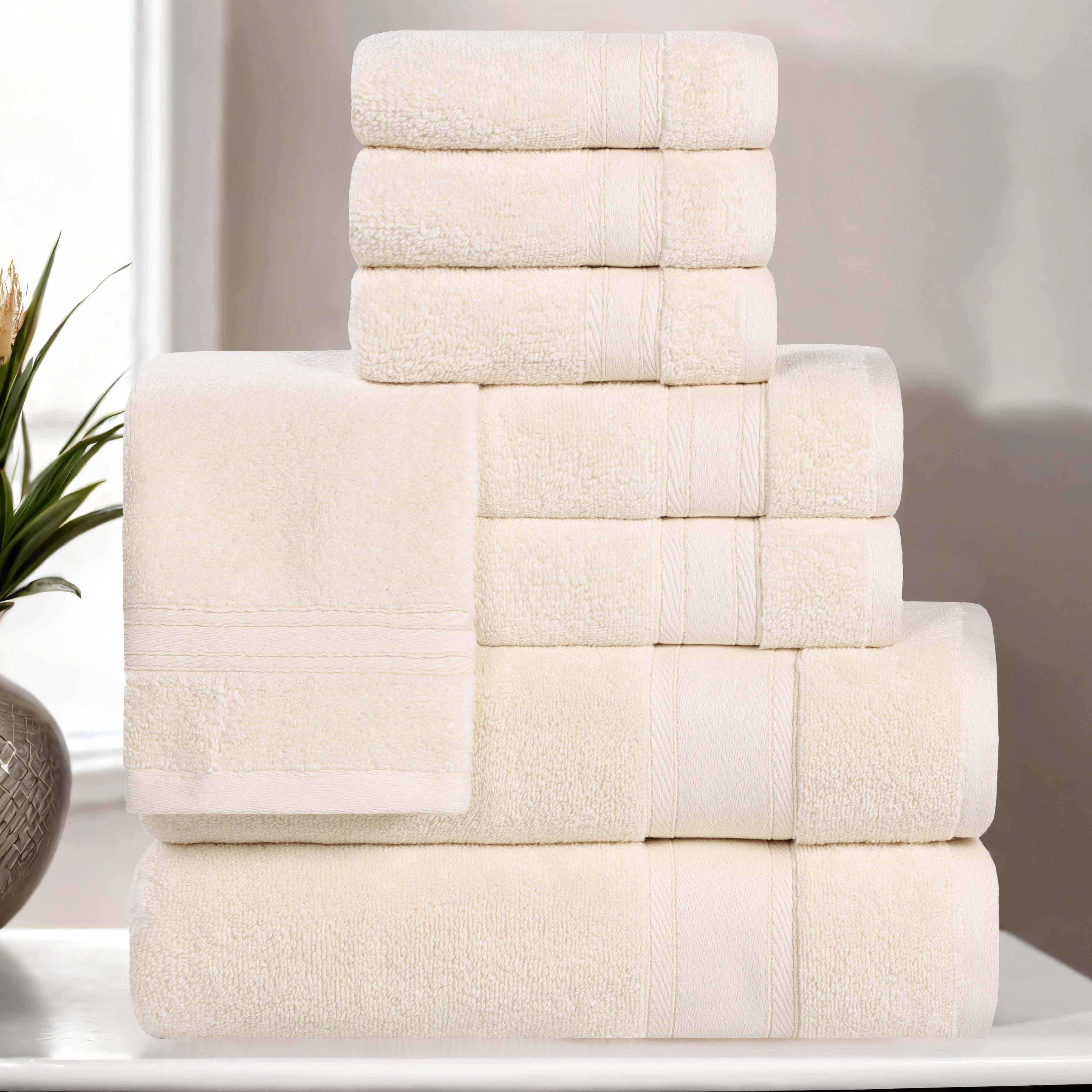 Belmont Zero Twist Cotton Medium Weight 8 Piece Towel Set - Towel Set by Superior Brand