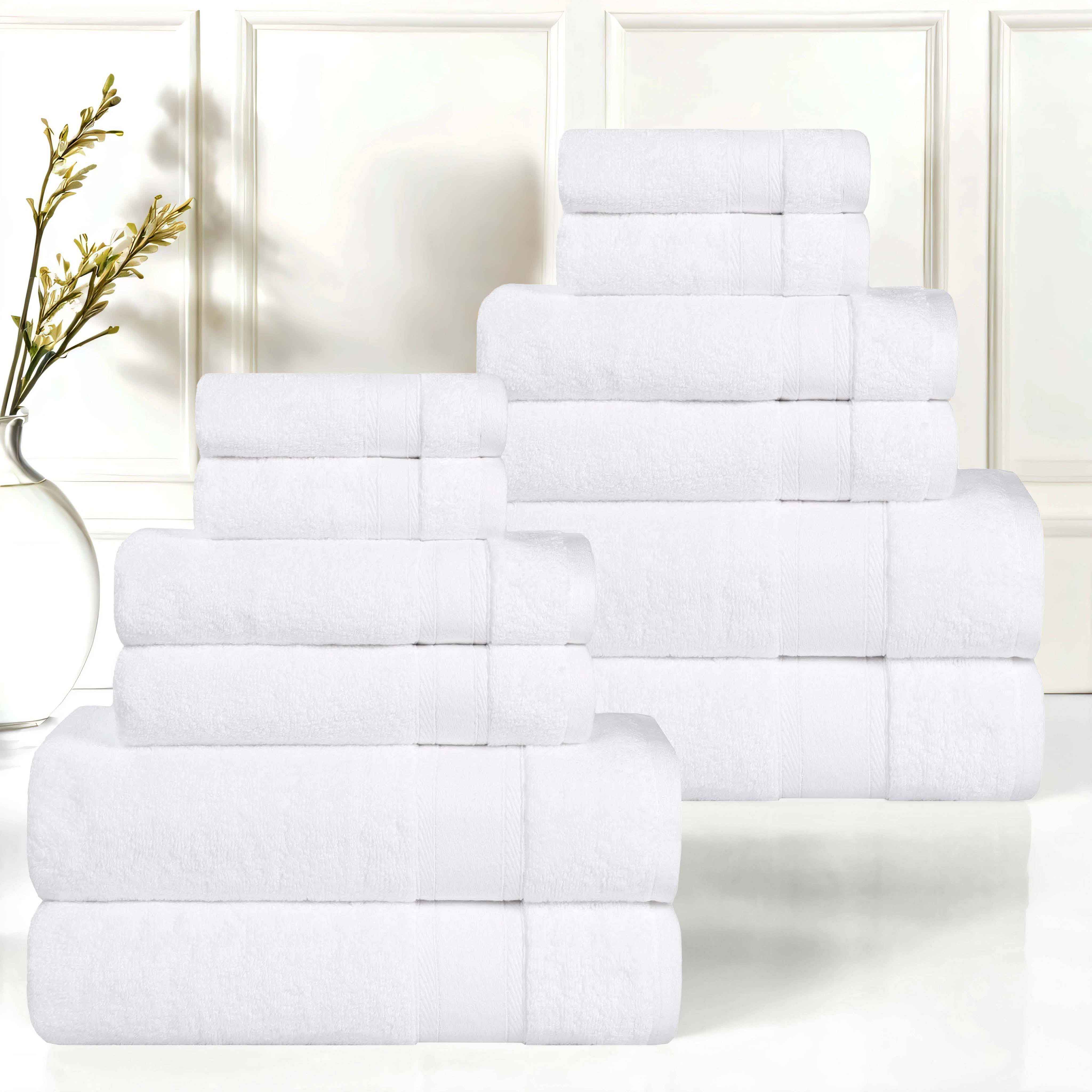Belmont Zero Twist Cotton Medium Weight Absorbent 12 Piece Towel Set - Towel Set by Superior Brand