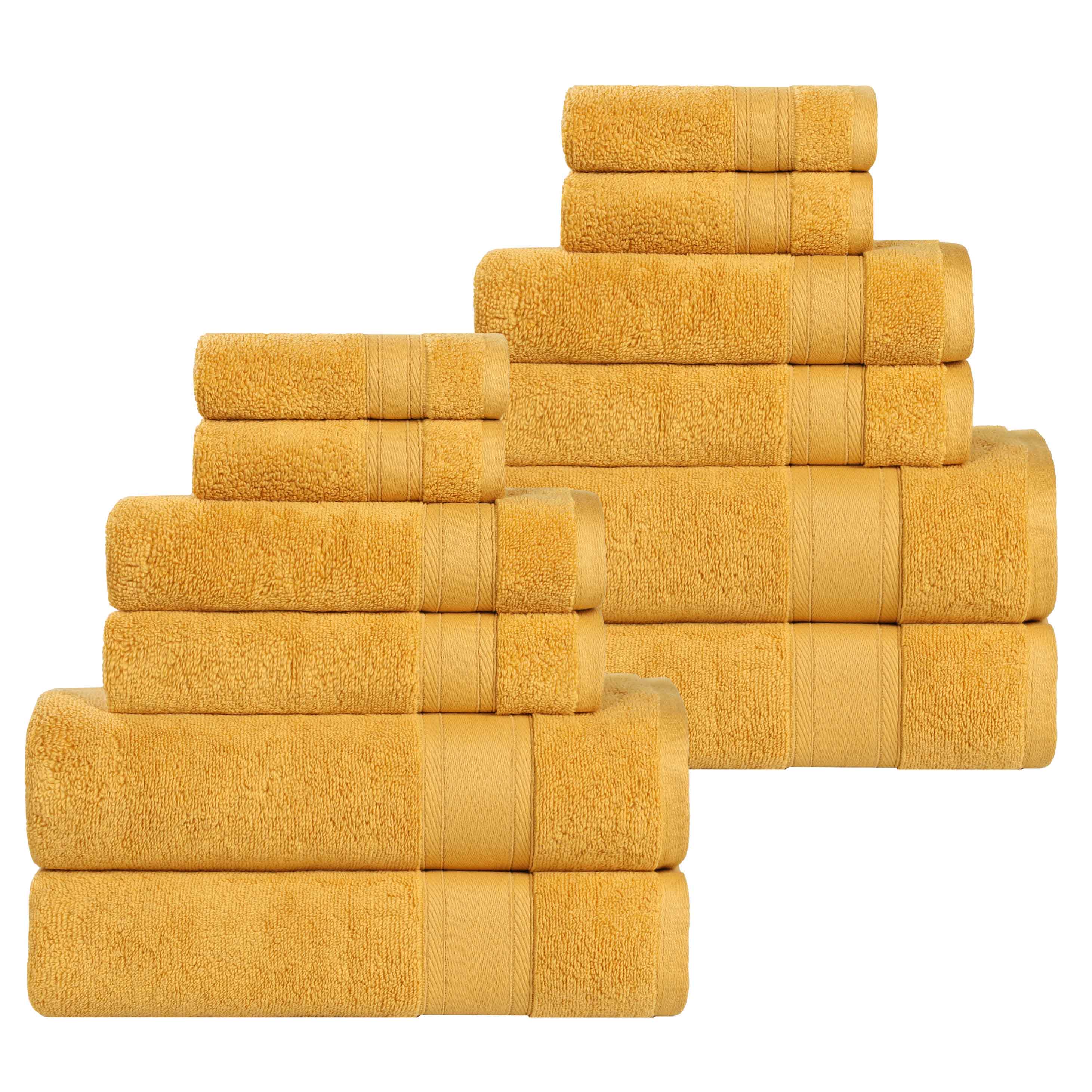 Belmont Zero Twist Cotton Medium Weight Absorbent 12 Piece Towel Set - Towel Set by Superior Brand