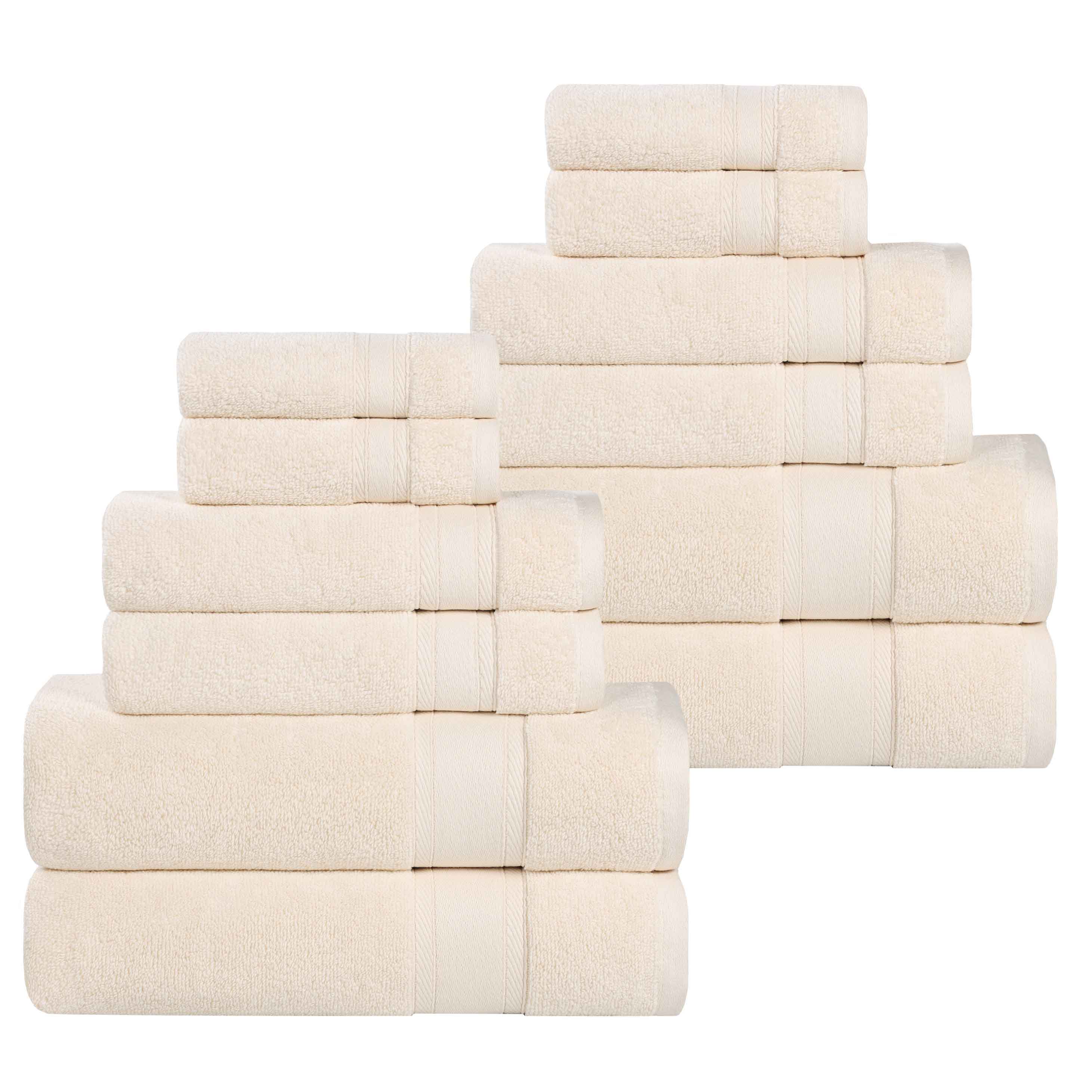 Belmont Zero Twist Cotton Medium Weight Absorbent 12 Piece Towel Set - Towel Set by Superior Brand