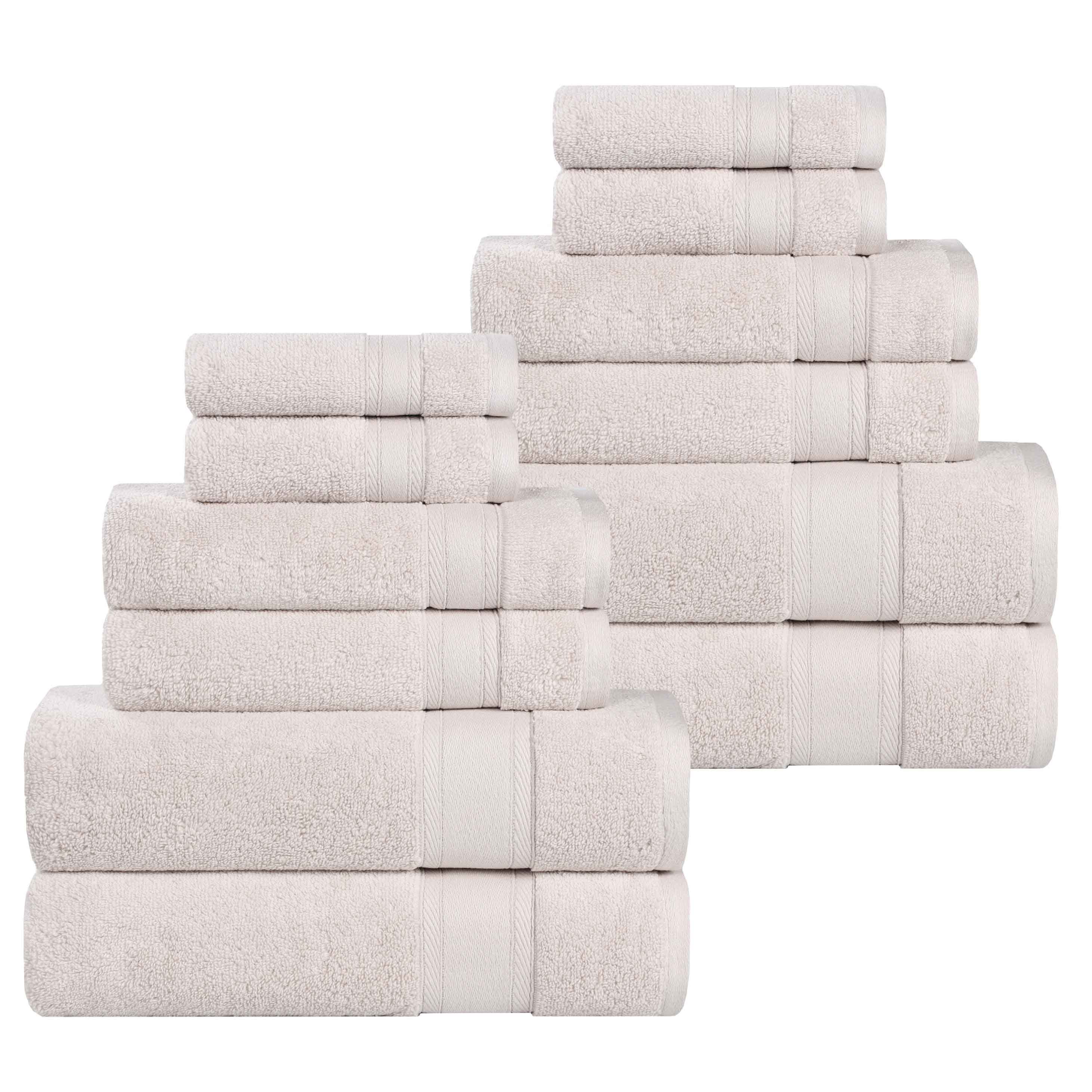 Belmont Zero Twist Cotton Medium Weight Absorbent 12 Piece Towel Set - Towel Set by Superior Brand