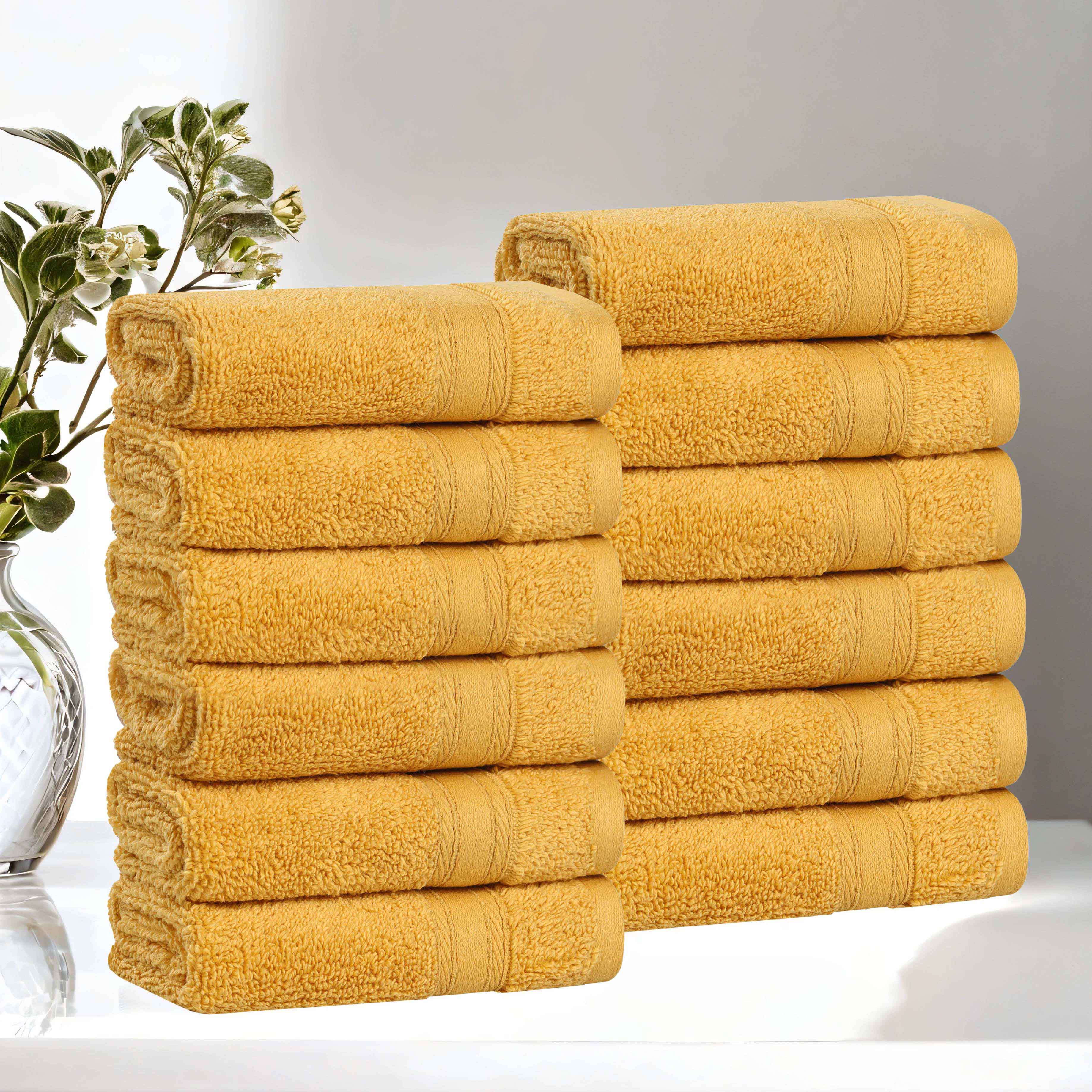 Belmont Zero Twist Cotton Medium Weight Face Towels, Set of 12 - Face Towel by Superior Brand