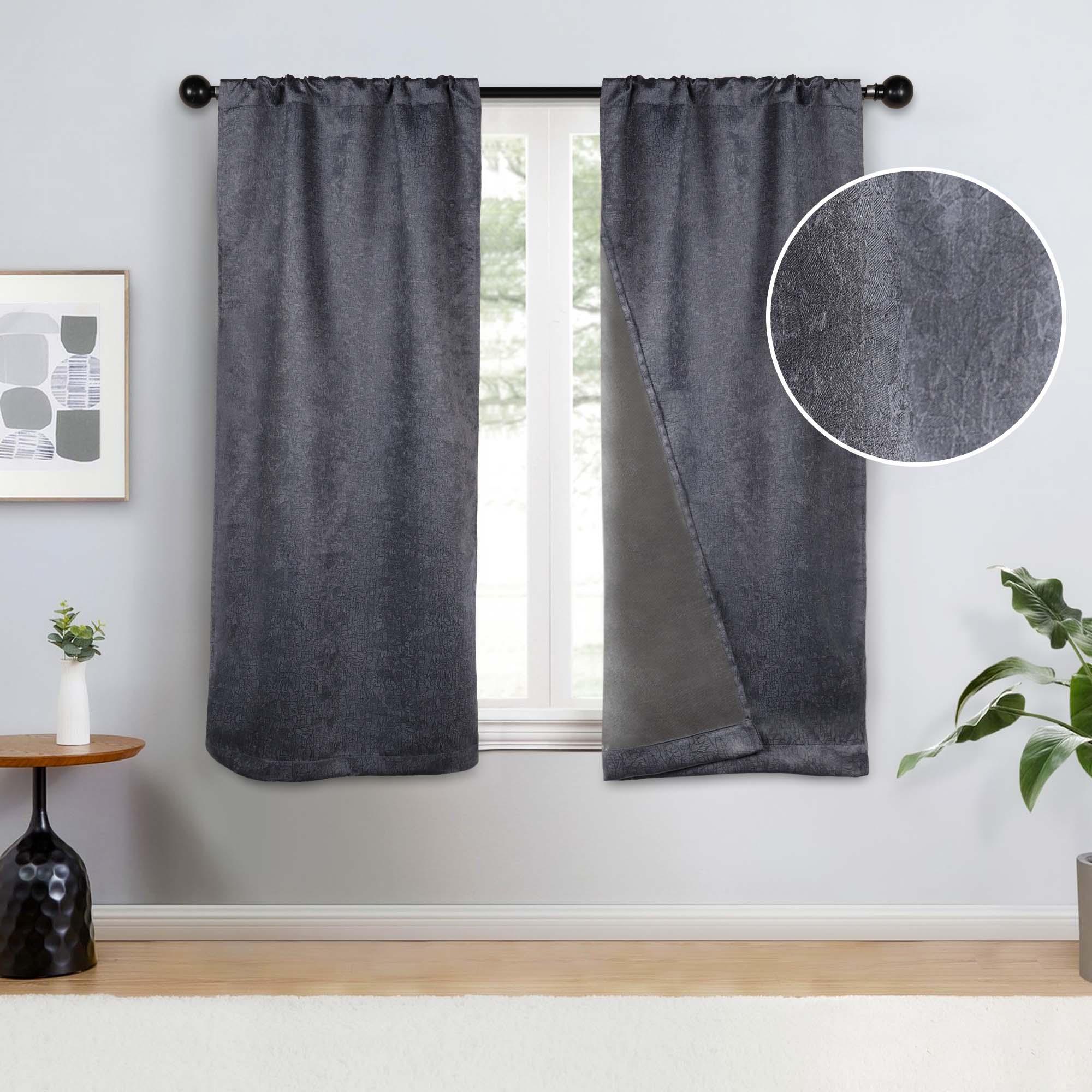 Blackout Senna Solid Textured Grommet Curtain Panels. Set of 2 - Blackout Curtains by Superior Brand