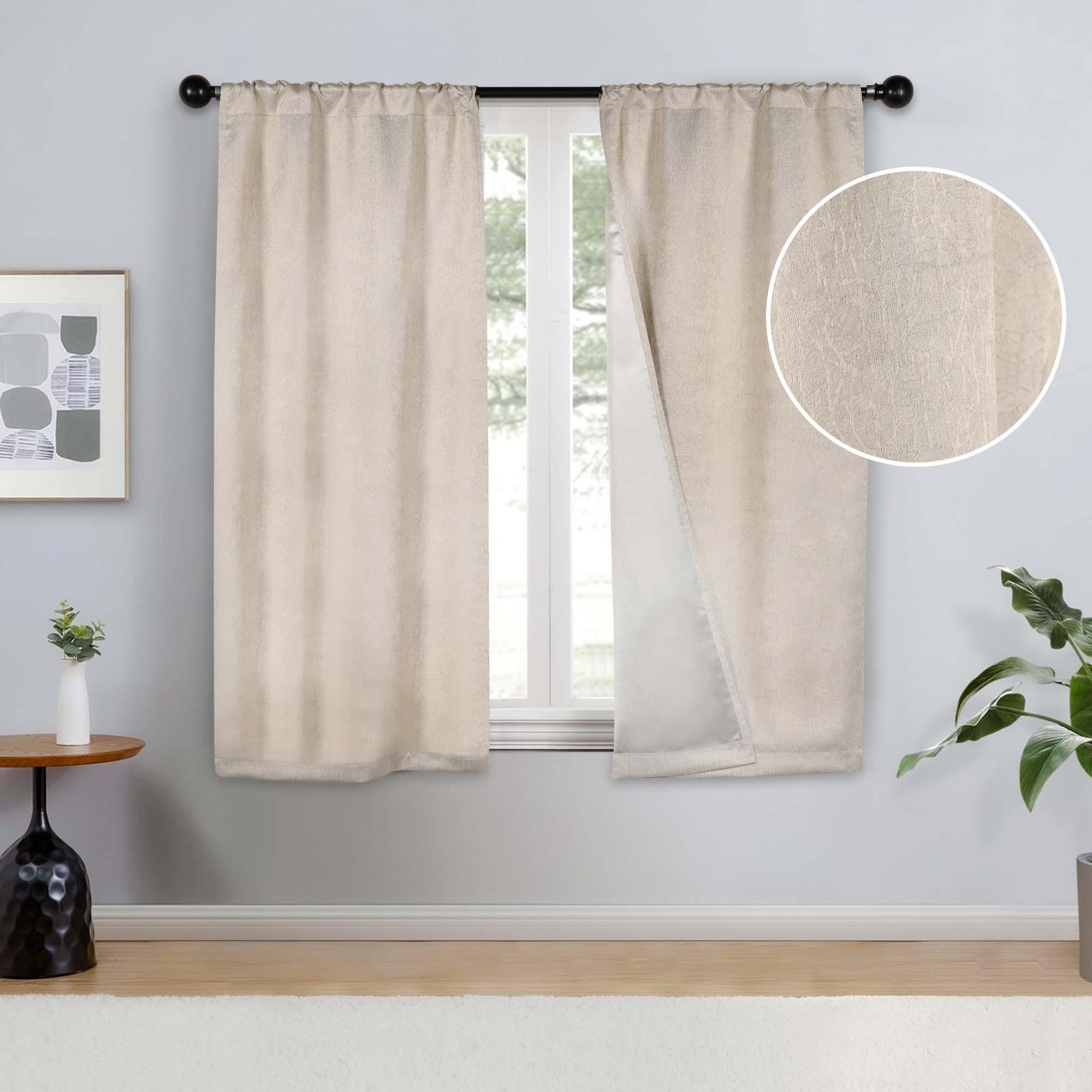 Blackout Senna Solid Textured Grommet Curtain Panels. Set of 2 - Blackout Curtains by Superior Brand