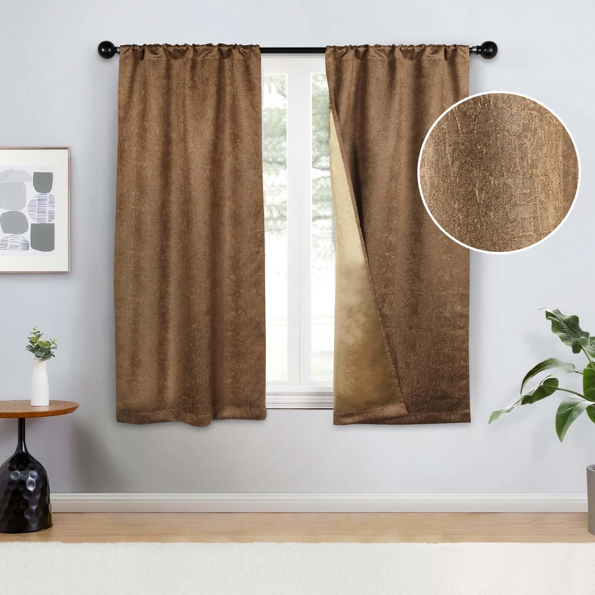 Blackout Senna Solid Textured Grommet Curtain Panels. Set of 2 - Blackout Curtains by Superior Brand