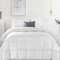 Brushed Microfiber Down Alternative Medium Weight Striped Comforter - Comforter by Superior Brand