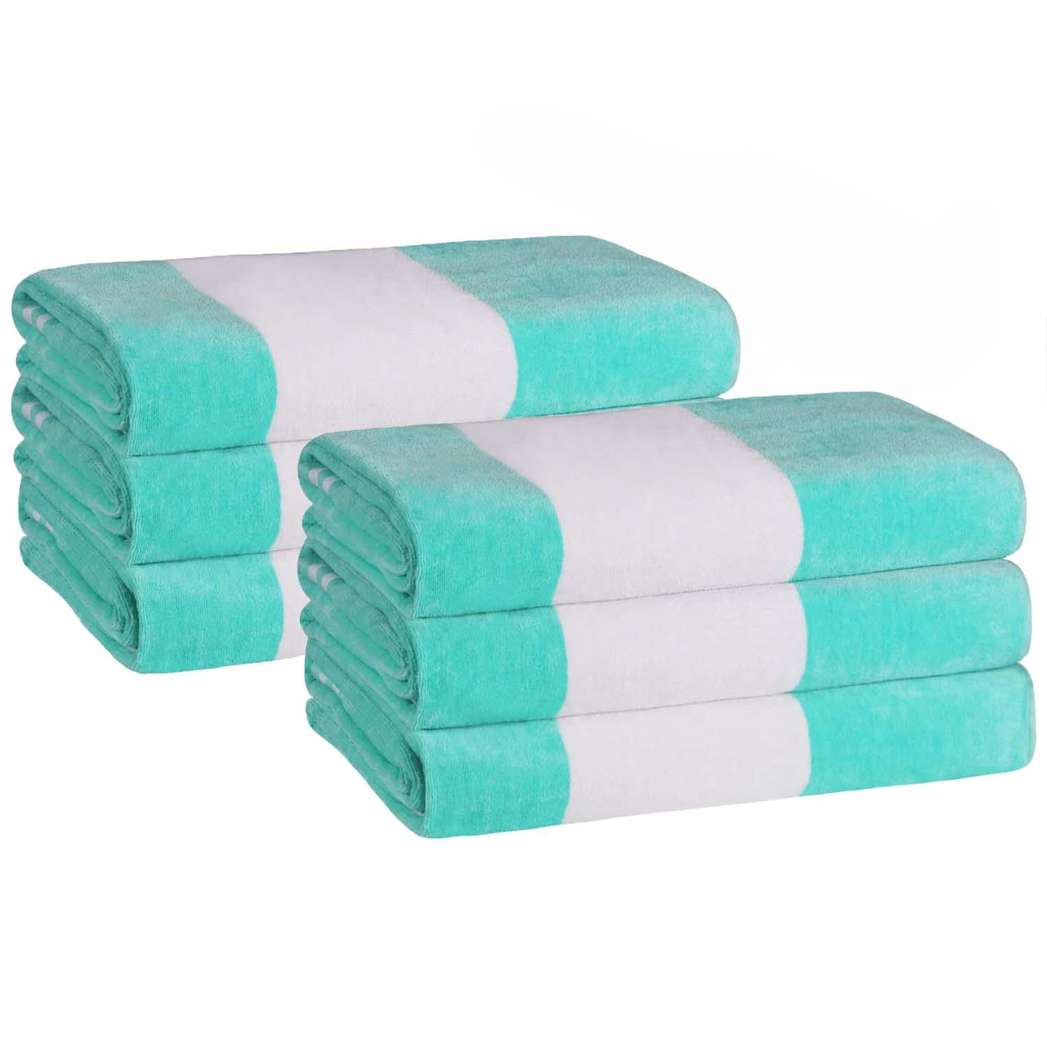 Cabana Stripe Oversized Cotton Beach Towel Set Of 2,4,6 - Beach Towel by Superior