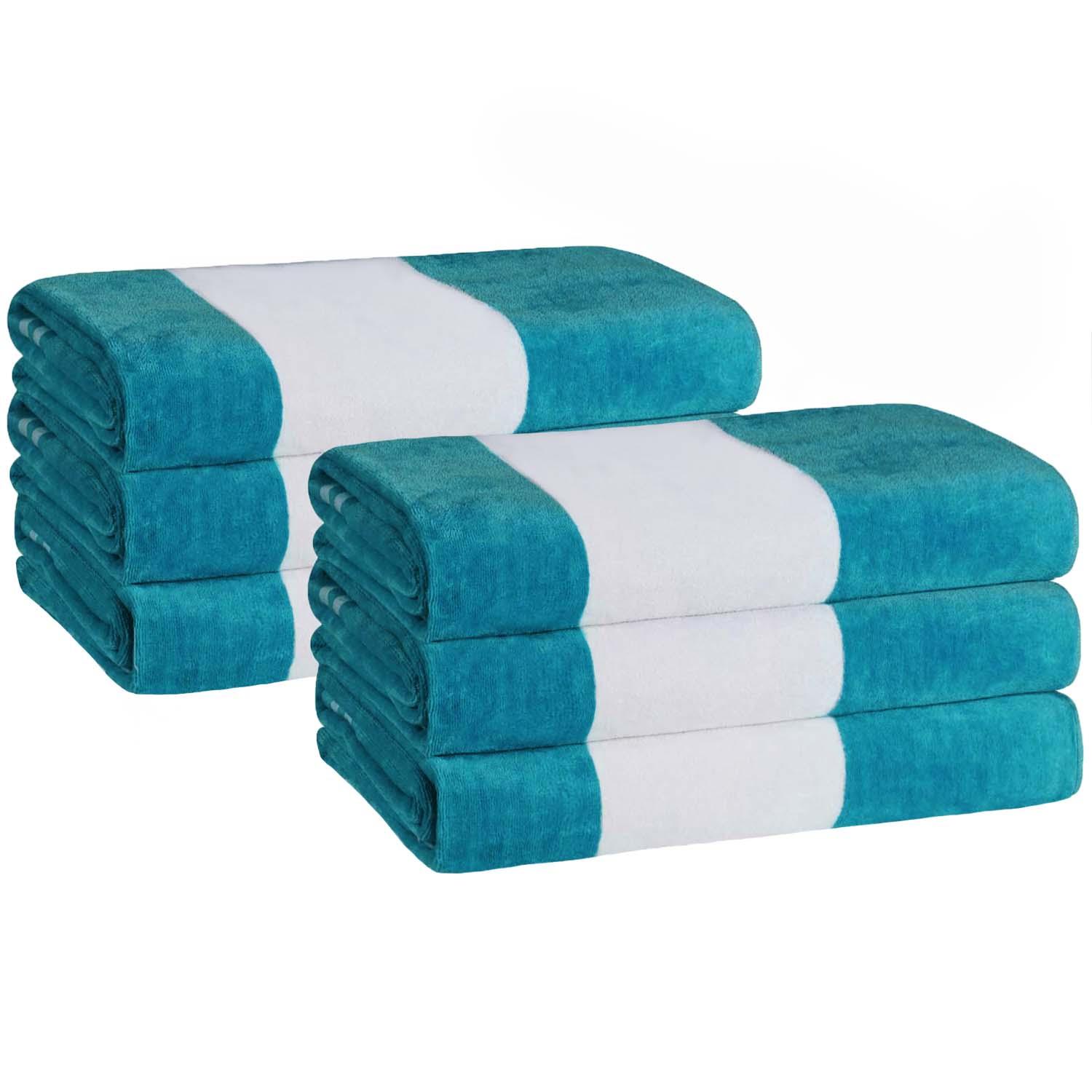 Cabana Stripe Oversized Cotton Beach Towel Set Of 2,4,6 - Beach Towel by Superior