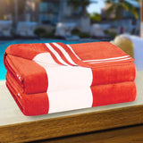 Cabana Stripe Oversized Cotton Beach Towel Set Of 2,4,6 - Beach Towel by Superior