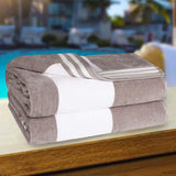 Cabana Stripe Oversized Cotton Beach Towel Set Of 2,4,6 - Beach Towel by Superior