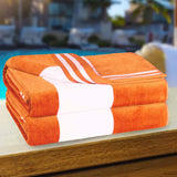 Cabana Stripe Oversized Cotton Beach Towel Set Of 2,4,6 - Beach Towel by Superior