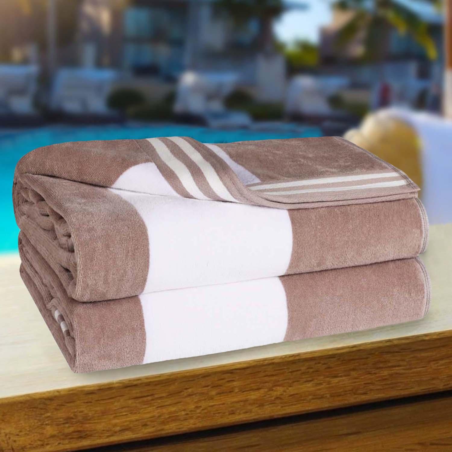 Cabana Stripe Oversized Cotton Beach Towel Set of 2, 4, or 6 Piece - Beach Towel by Superior Brand