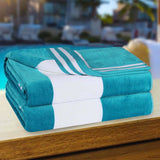 Cabana Stripe Oversized Cotton Beach Towel Set Of 2,4,6 - Beach Towel by Superior