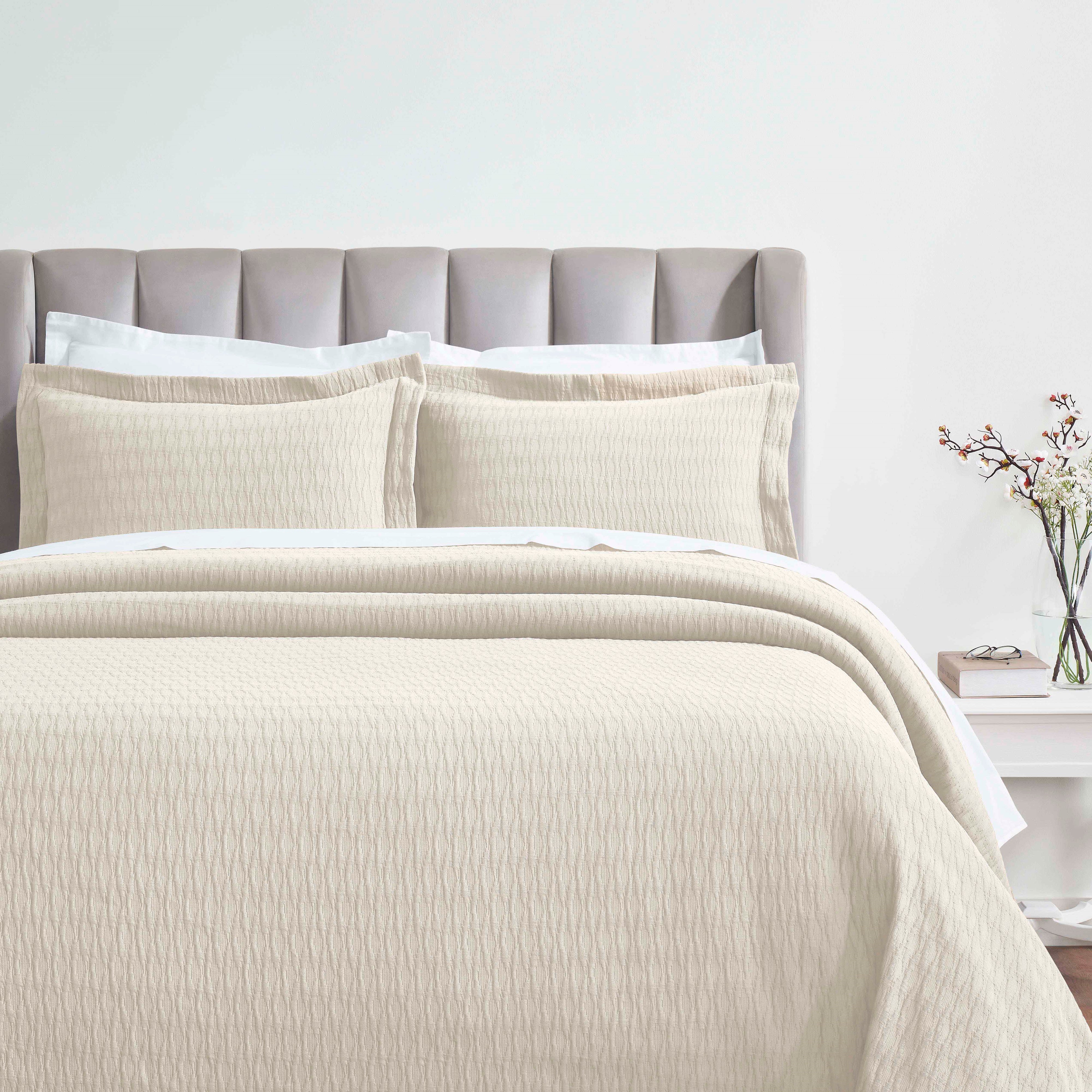 Calvert Cotton Matelasse Weave Diamond Lattice Bedspread Set - Bedspread by Superior Brand