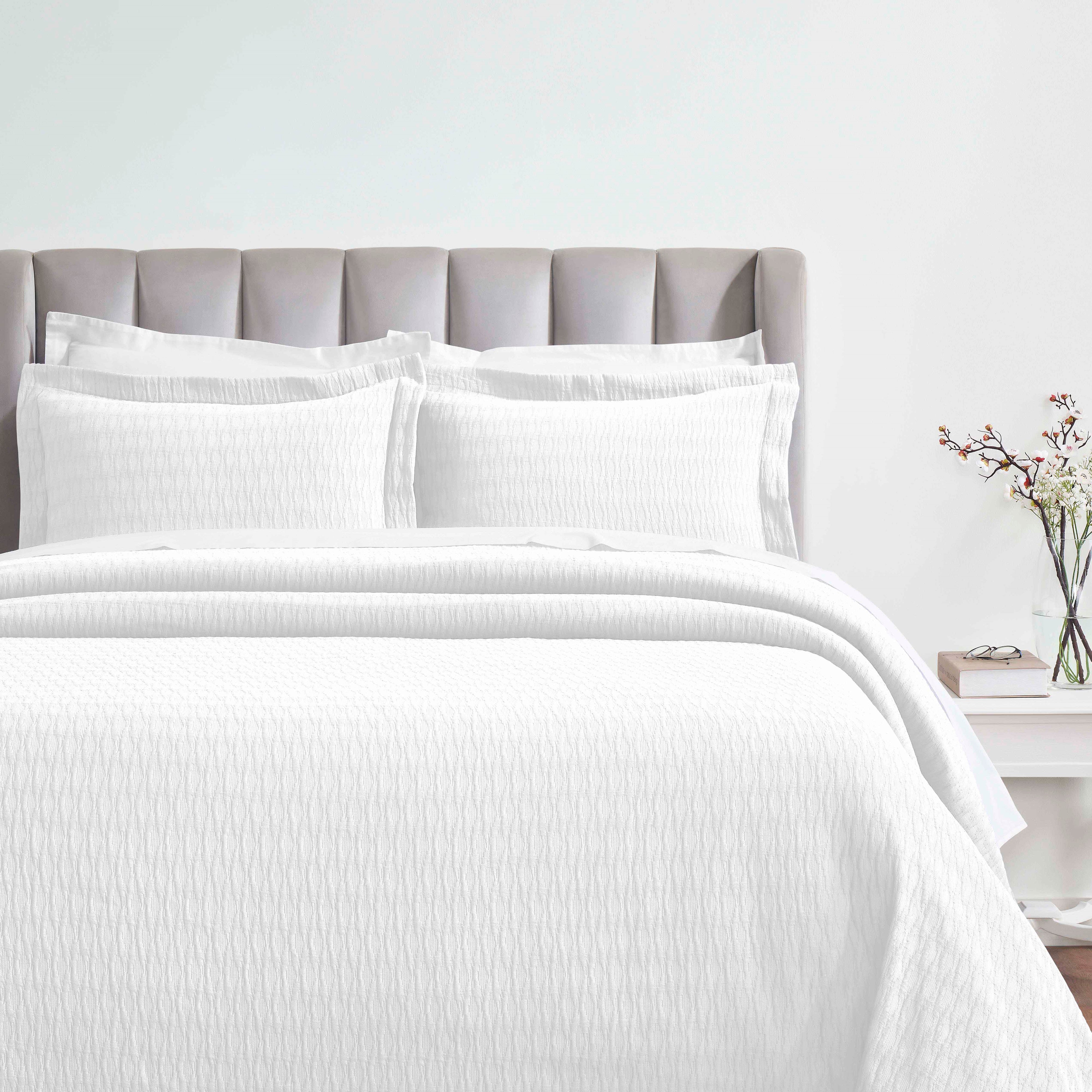 Calvert Cotton Matelasse Weave Diamond Lattice Bedspread Set - Bedspread by Superior Brand