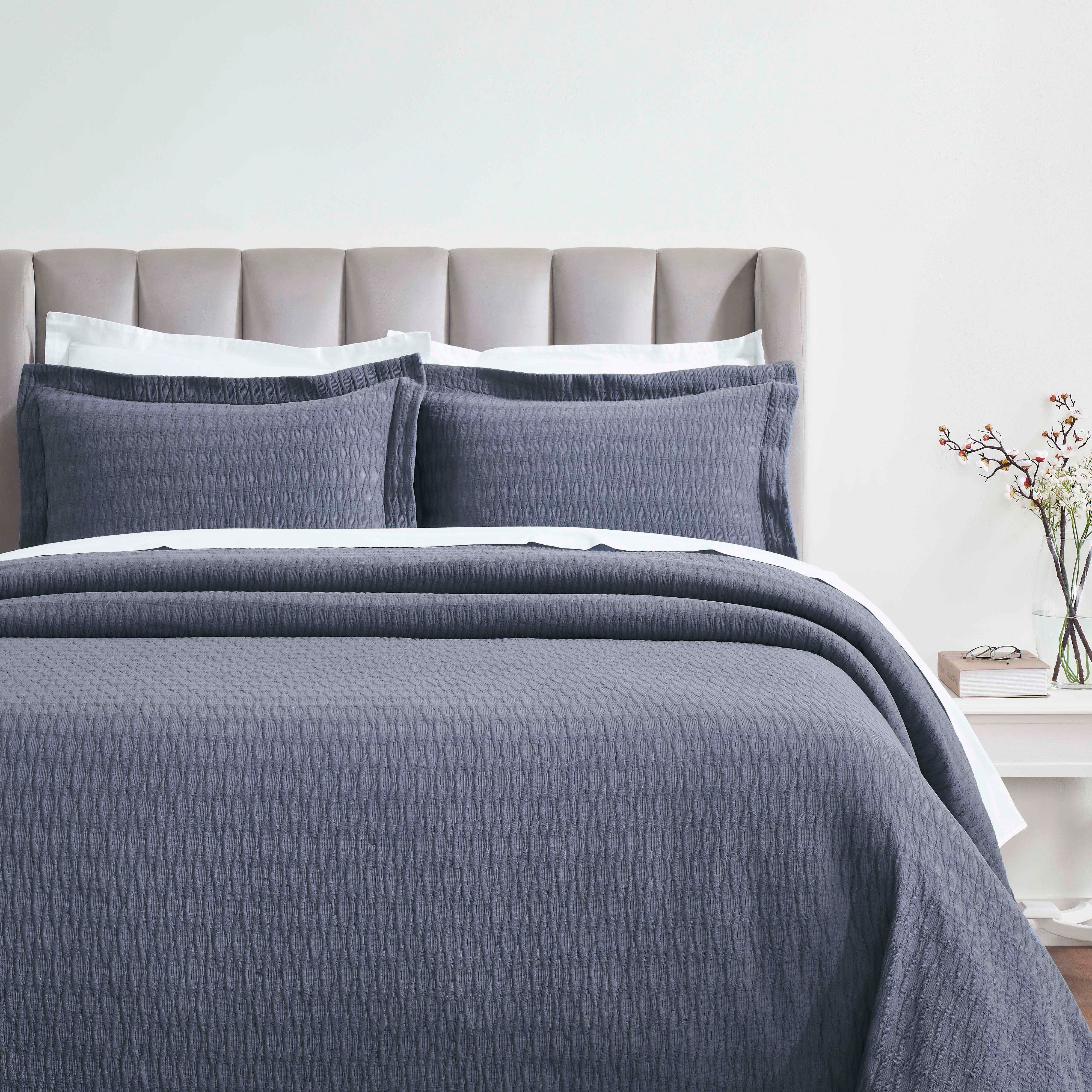 Calvert Cotton Matelasse Weave Diamond Lattice Bedspread Set - Bedspread by Superior Brand