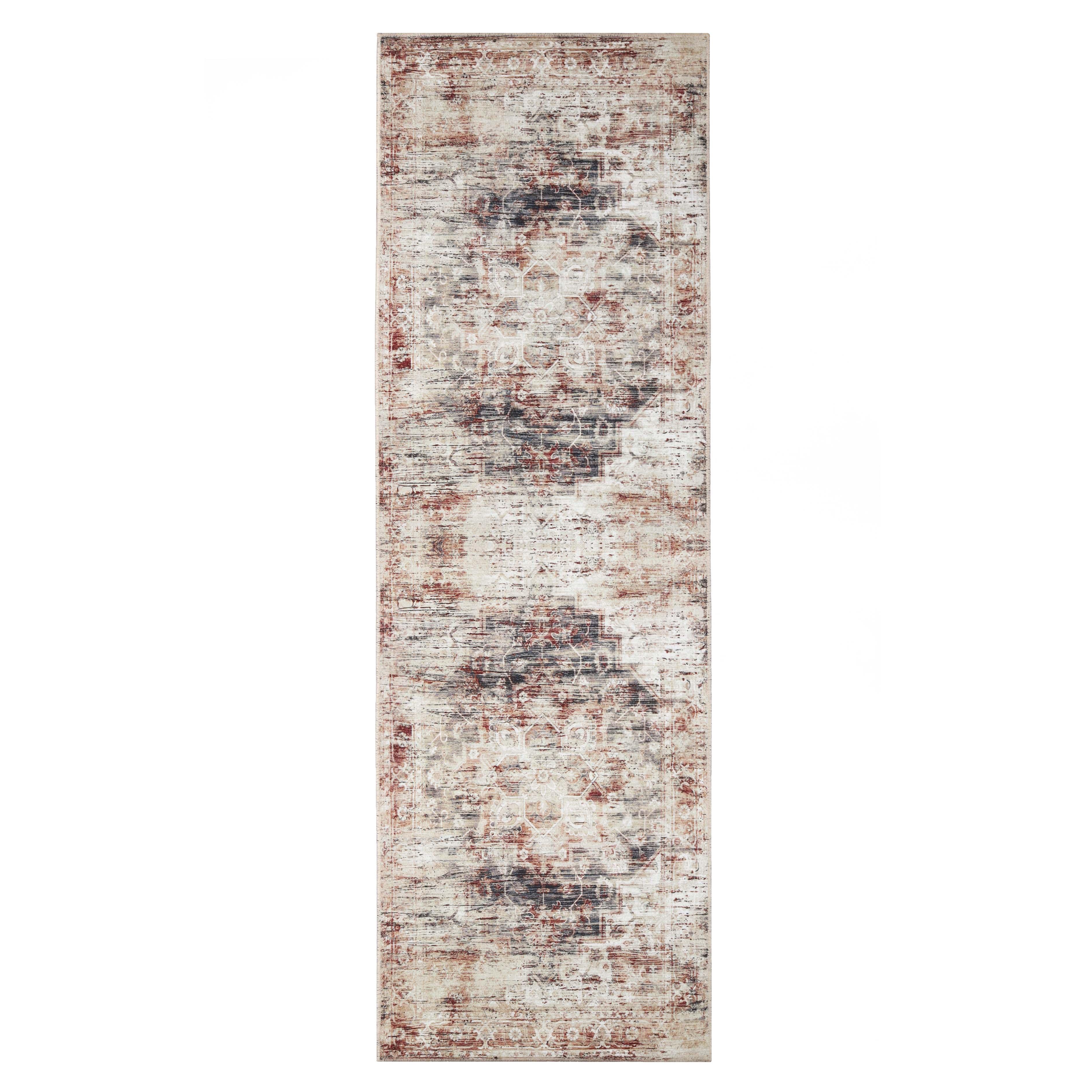 Canary Vintage Distressed Medallion Washable Indoor Area Rug - Rugs by Superior