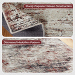 Canary Vintage Distressed Medallion Washable Indoor Area Rug - Rugs by Superior