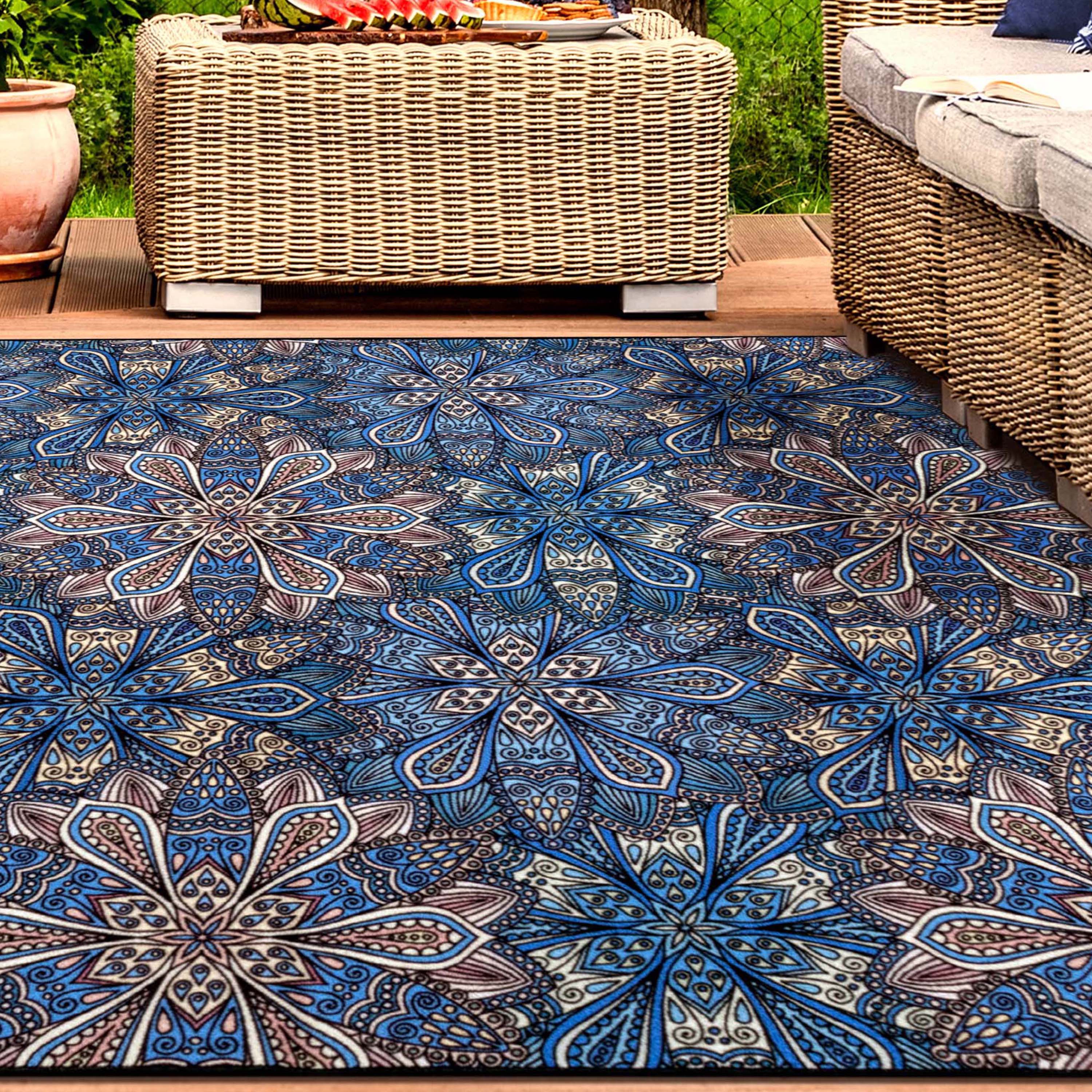 Cassidy Floral Bohemian Non-Slip Indoor Outdoor Area Rug - Rugs by Superior
