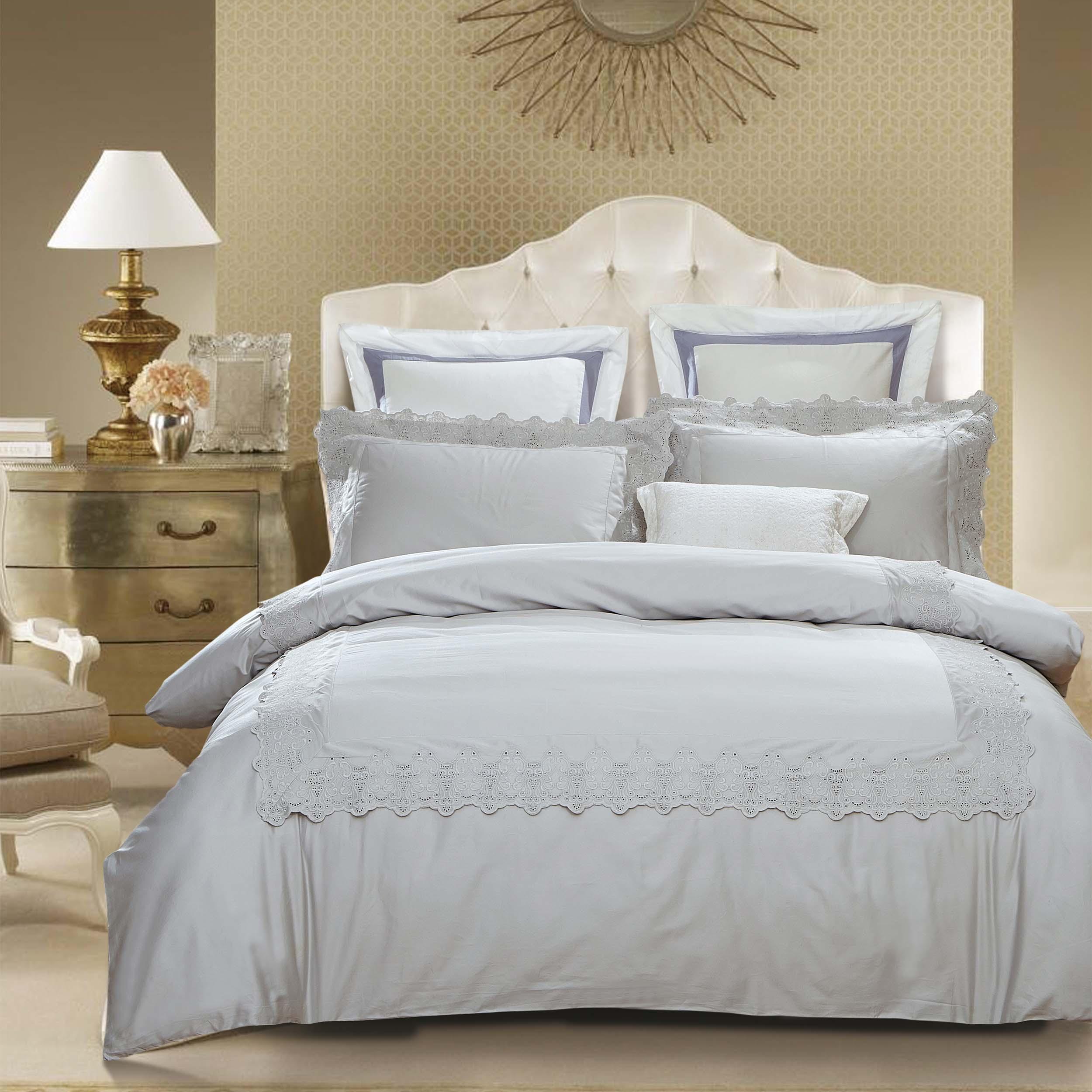 Charlotte Victorian Eyelet Cotton Duvet Cover Set - Duvet Cover Set by Superior Brand