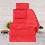 Chevron Zero Twist Solid and Jacquard Cotton 9 Piece Towel Set - Towel Set by Superior