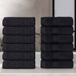 Chevron Zero Twist Solid and Jacquard Soft Cotton Washcloth Set of 12 - Face Towel by Superior