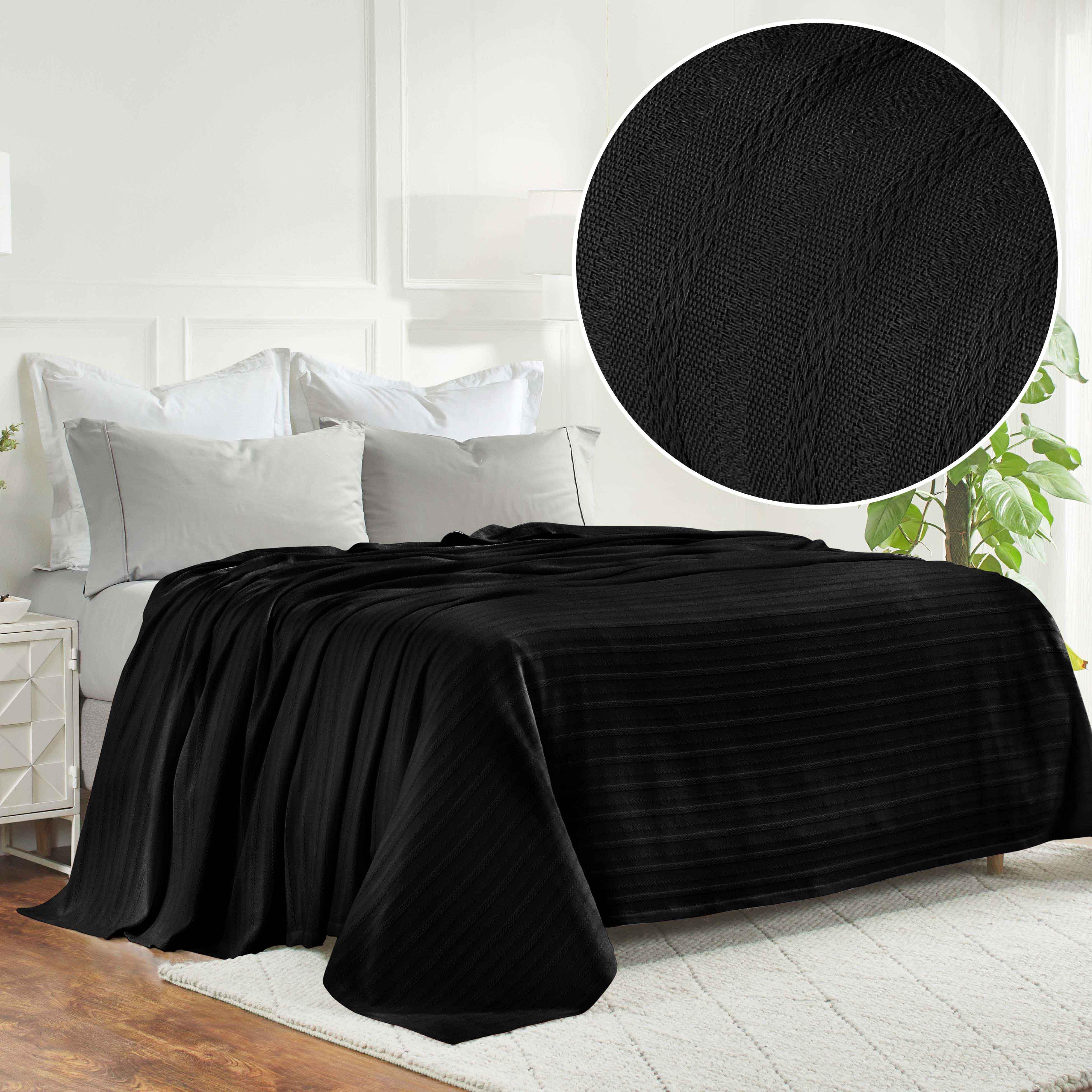 Clara Cotton Textured Jacquard Striped Lightweight Woven Blanket - Blanket by Superior Brand