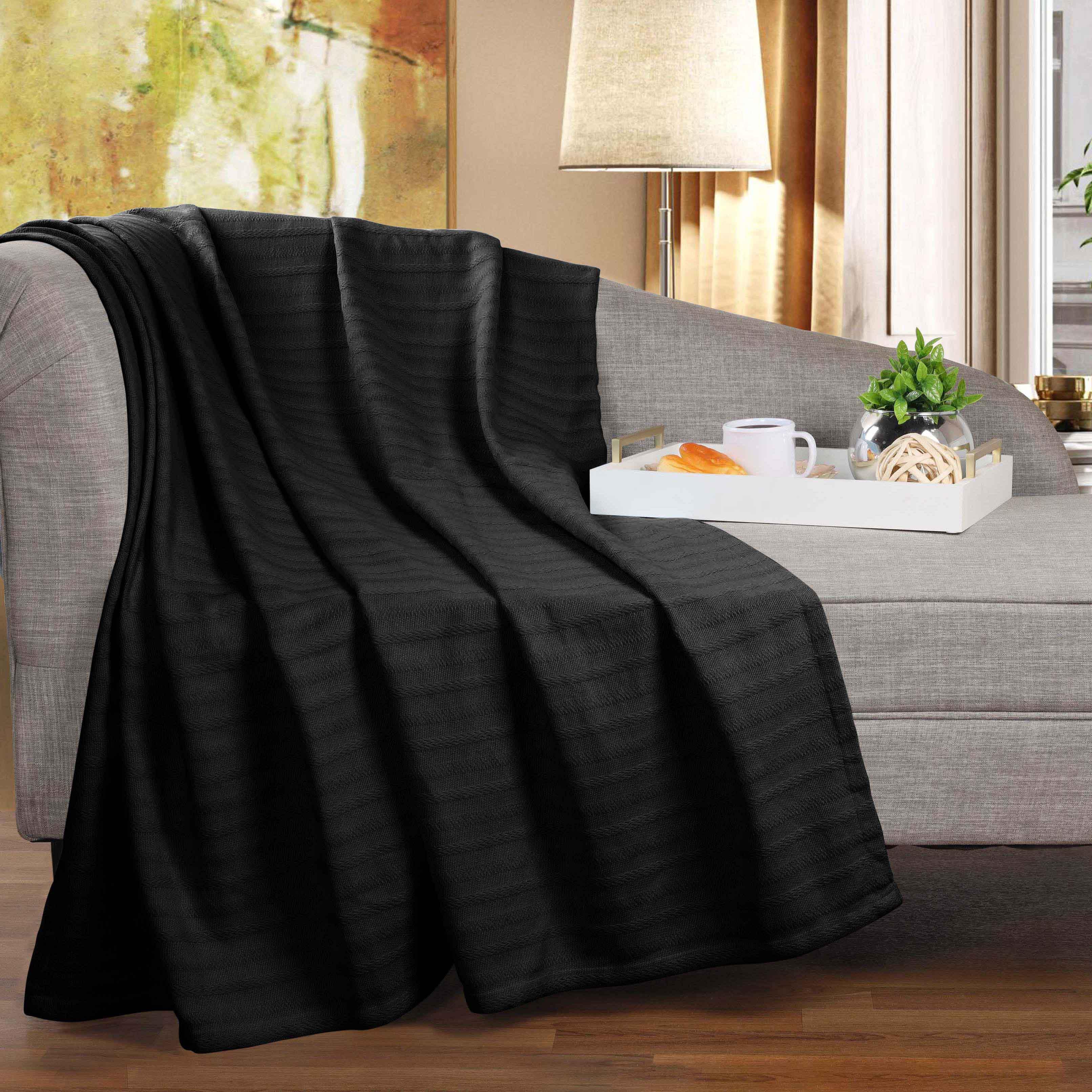 100% Cotton Woven Blanket – Clara Jacquard - All-Season Comfort - Blanket by Superior Brand