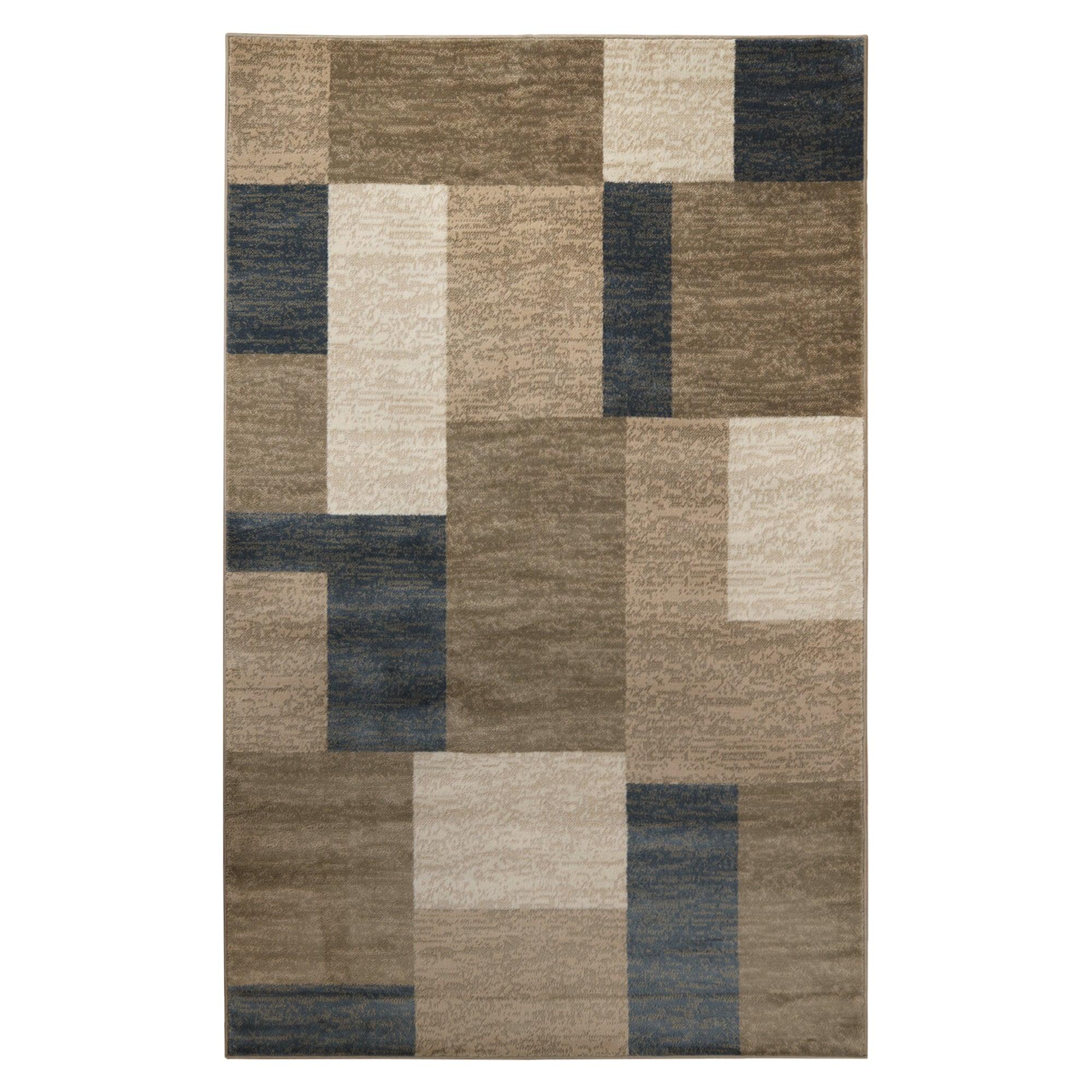 Clifton Geometric Color Block Plush Indoor Area Rug or Runner Rug - Rugs by Superior